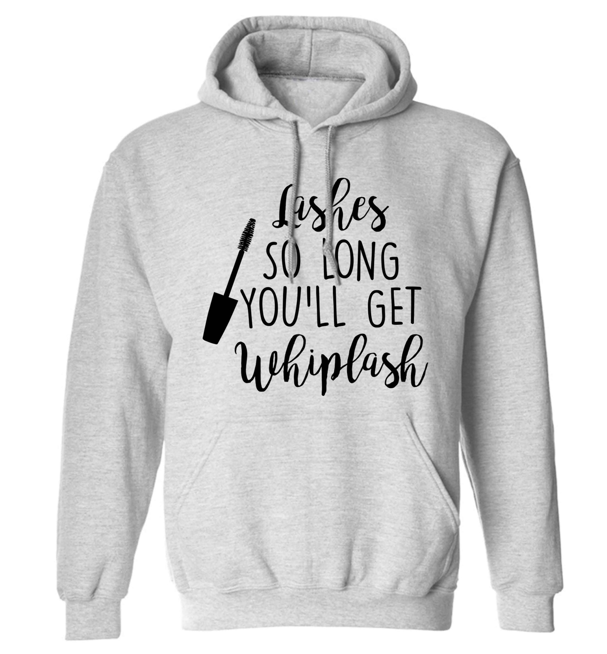 Lashes so long you'll get whiplash adults unisex grey hoodie 2XL