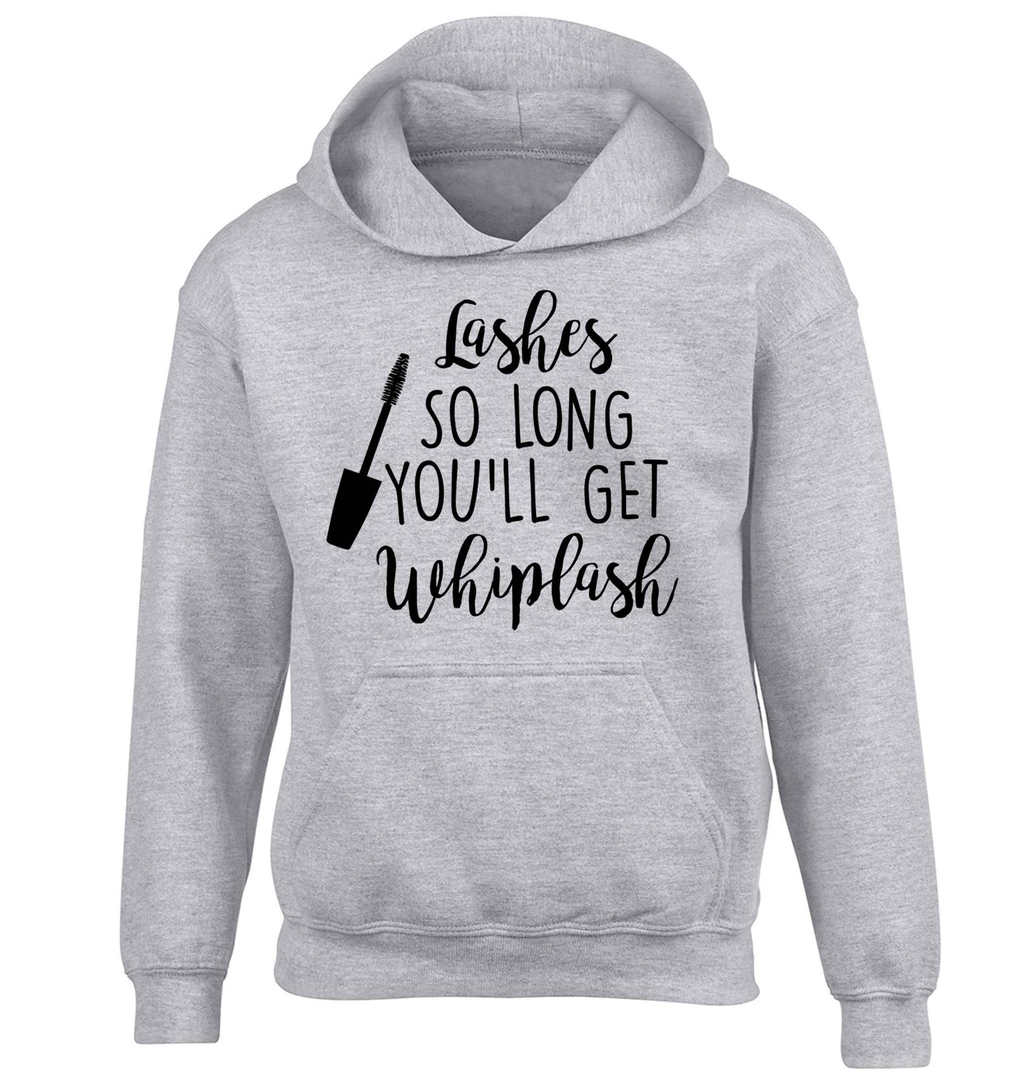 Lashes so long you'll get whiplash children's grey hoodie 12-13 Years