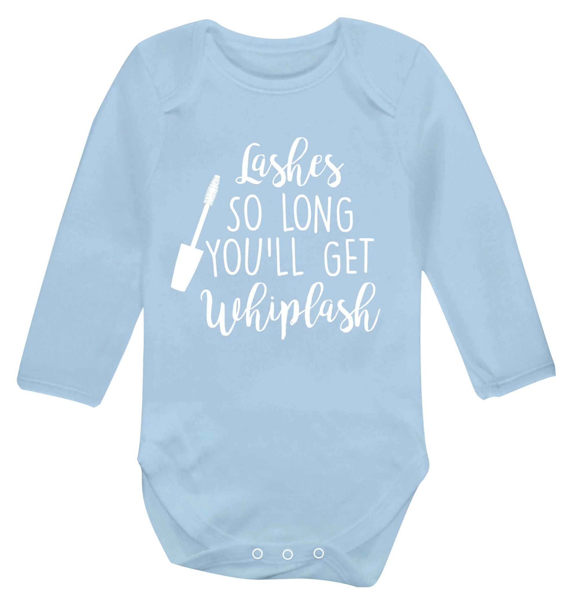 Lashes so long you'll get whiplash Baby Vest long sleeved pale blue 6-12 months
