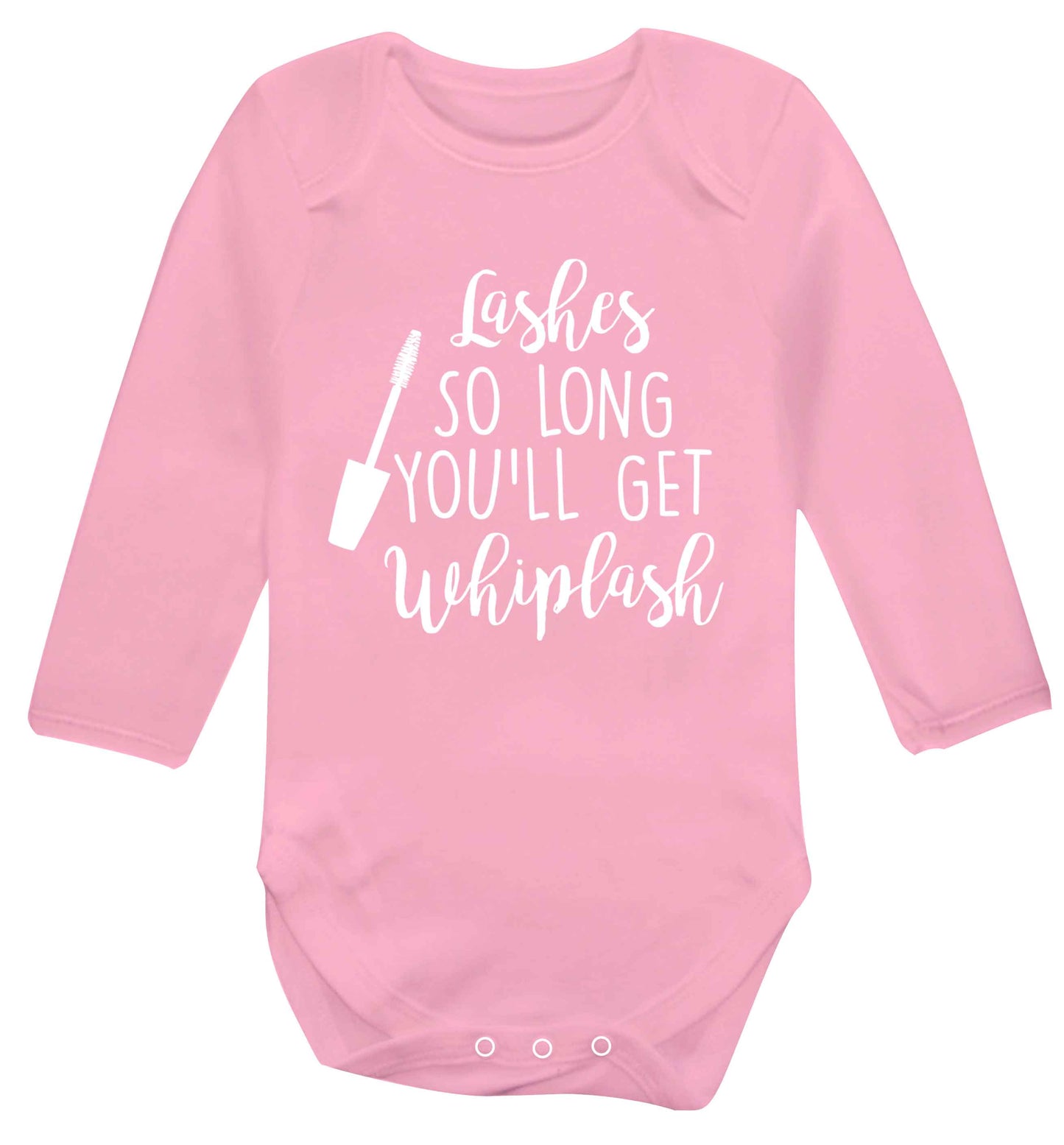 Lashes so long you'll get whiplash Baby Vest long sleeved pale pink 6-12 months