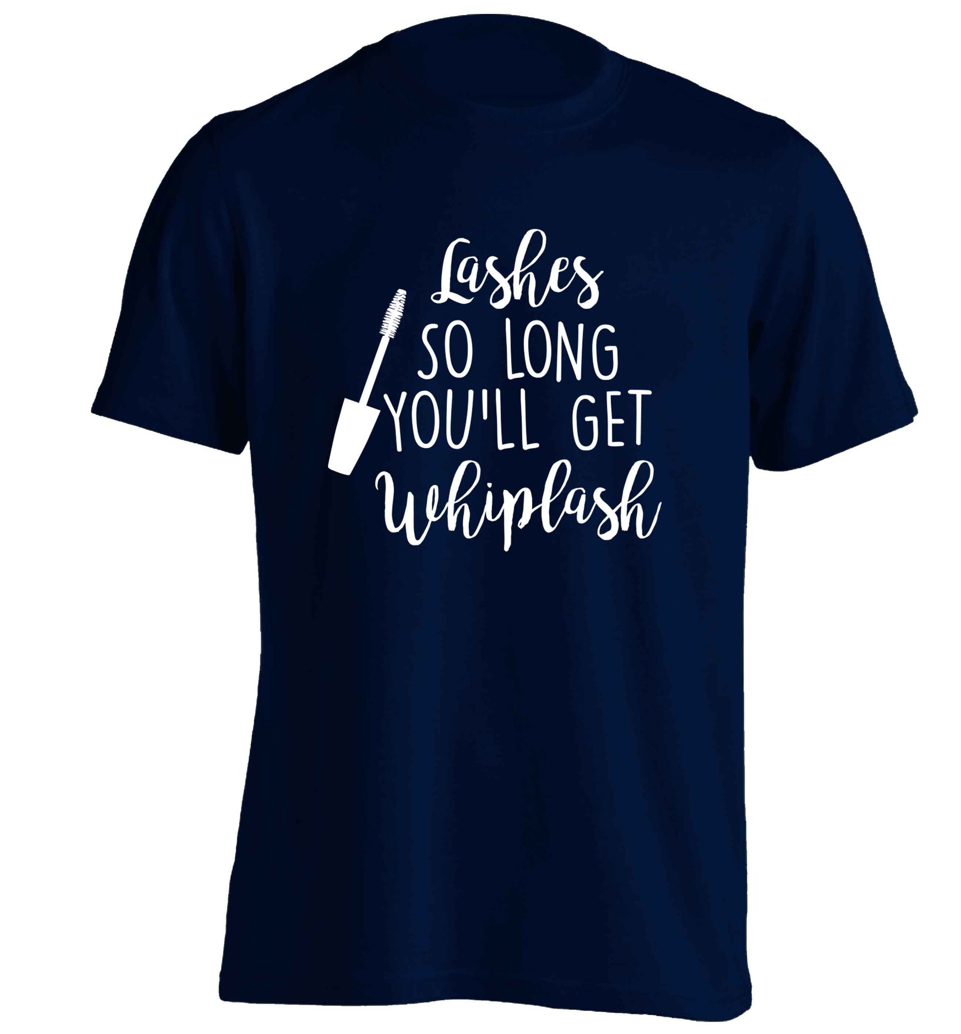Lashes so long you'll get whiplash adults unisex navy Tshirt 2XL