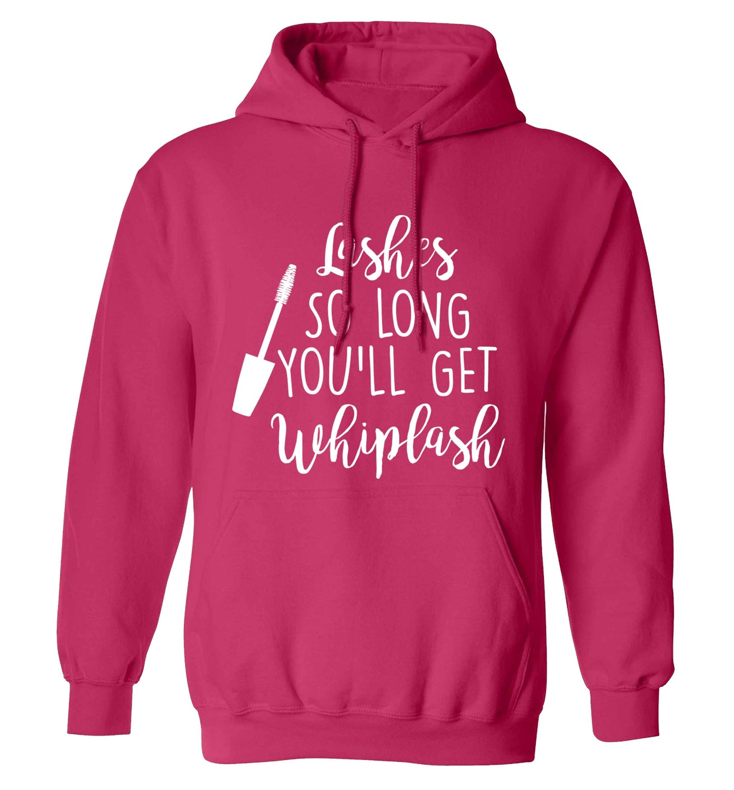 Lashes so long you'll get whiplash adults unisex pink hoodie 2XL
