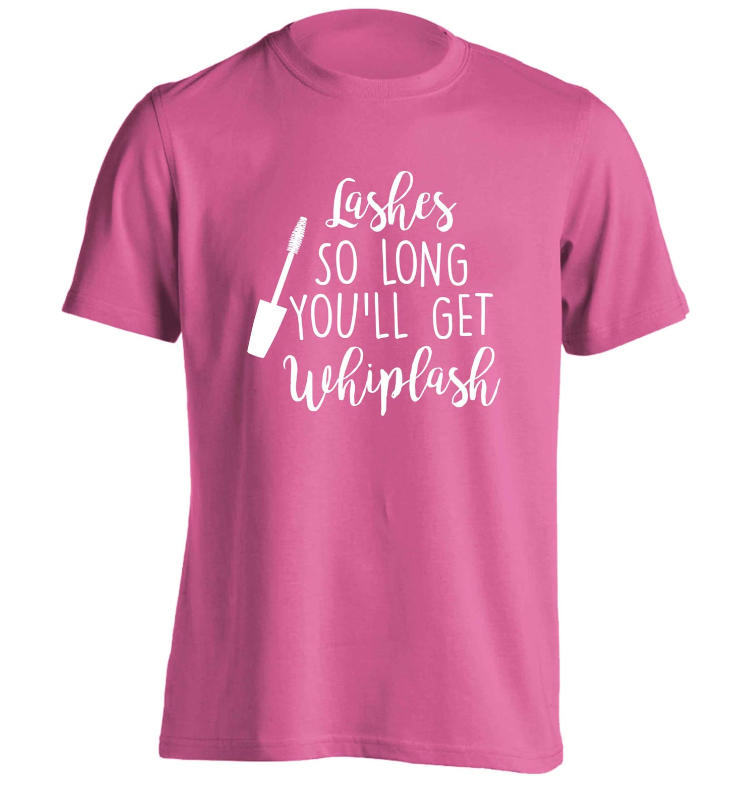 Lashes so long you'll get whiplash adults unisex pink Tshirt 2XL