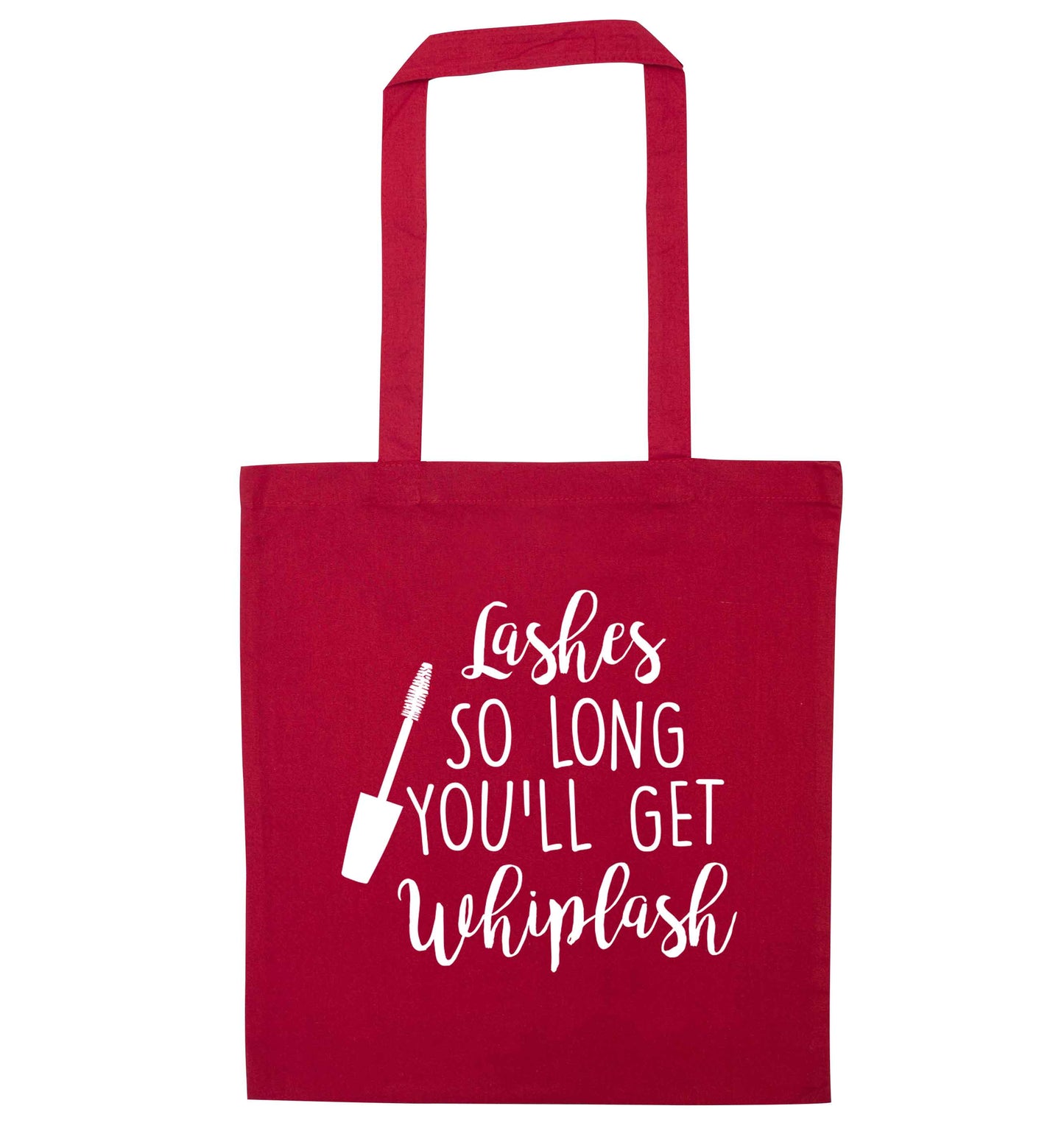 Lashes so long you'll get whiplash red tote bag