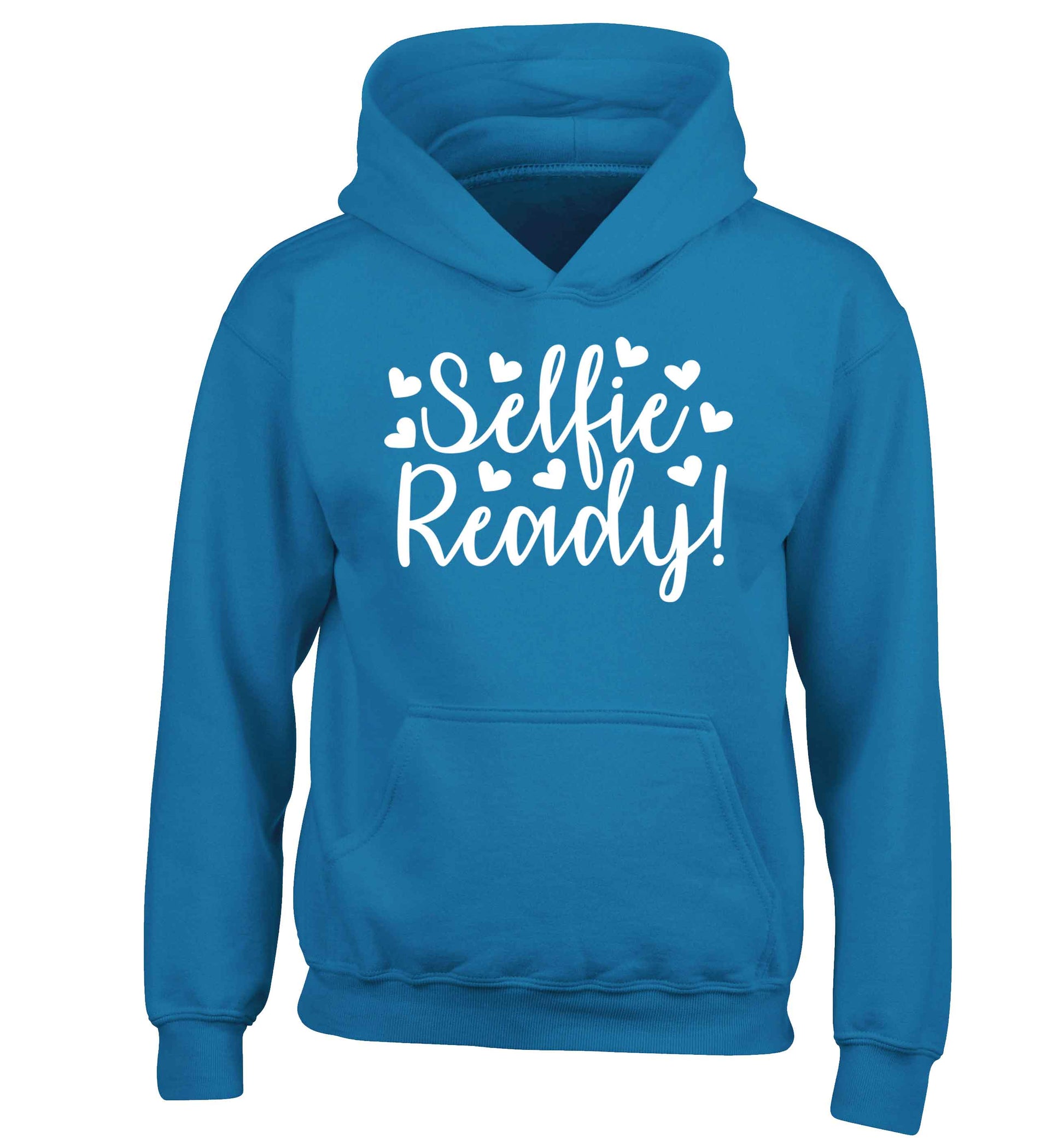 Selfie ready children's blue hoodie 12-13 Years