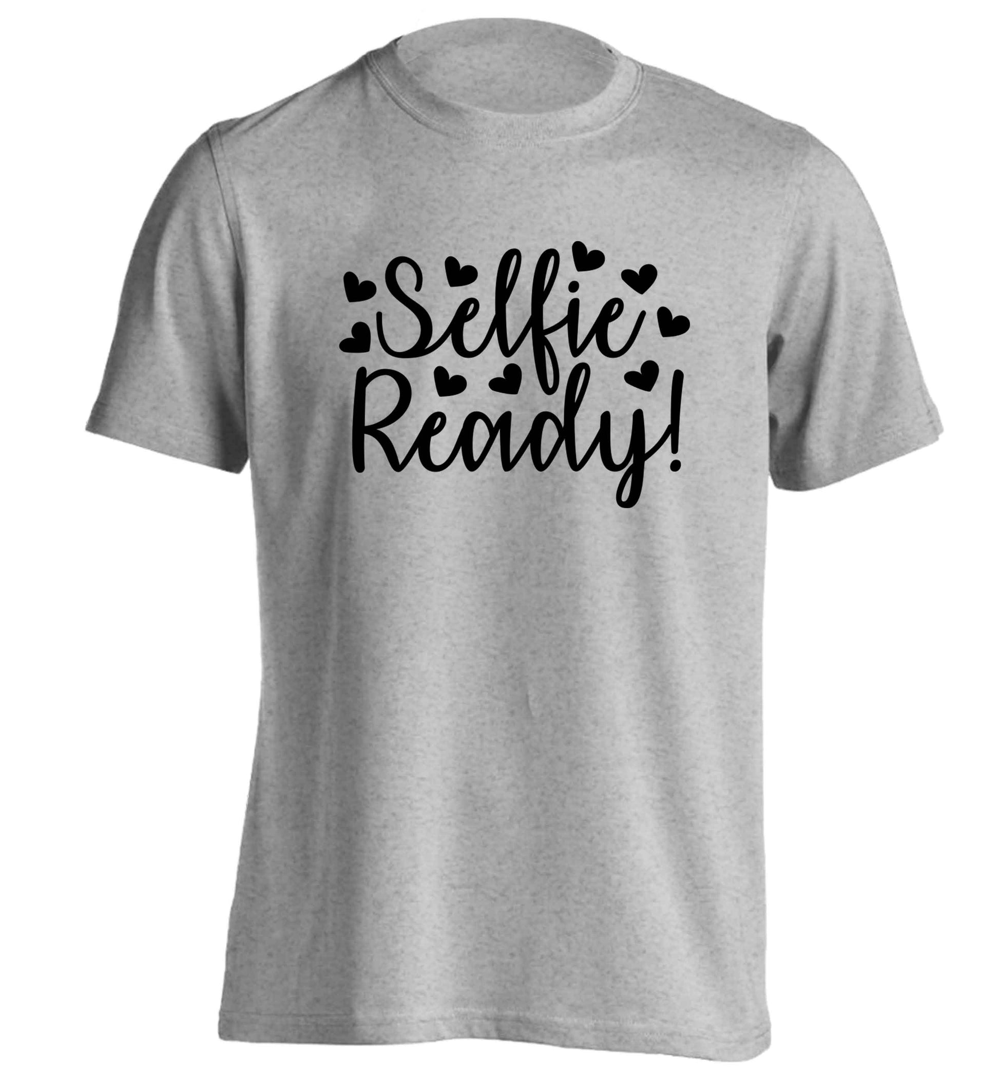 Selfie ready adults unisex grey Tshirt 2XL