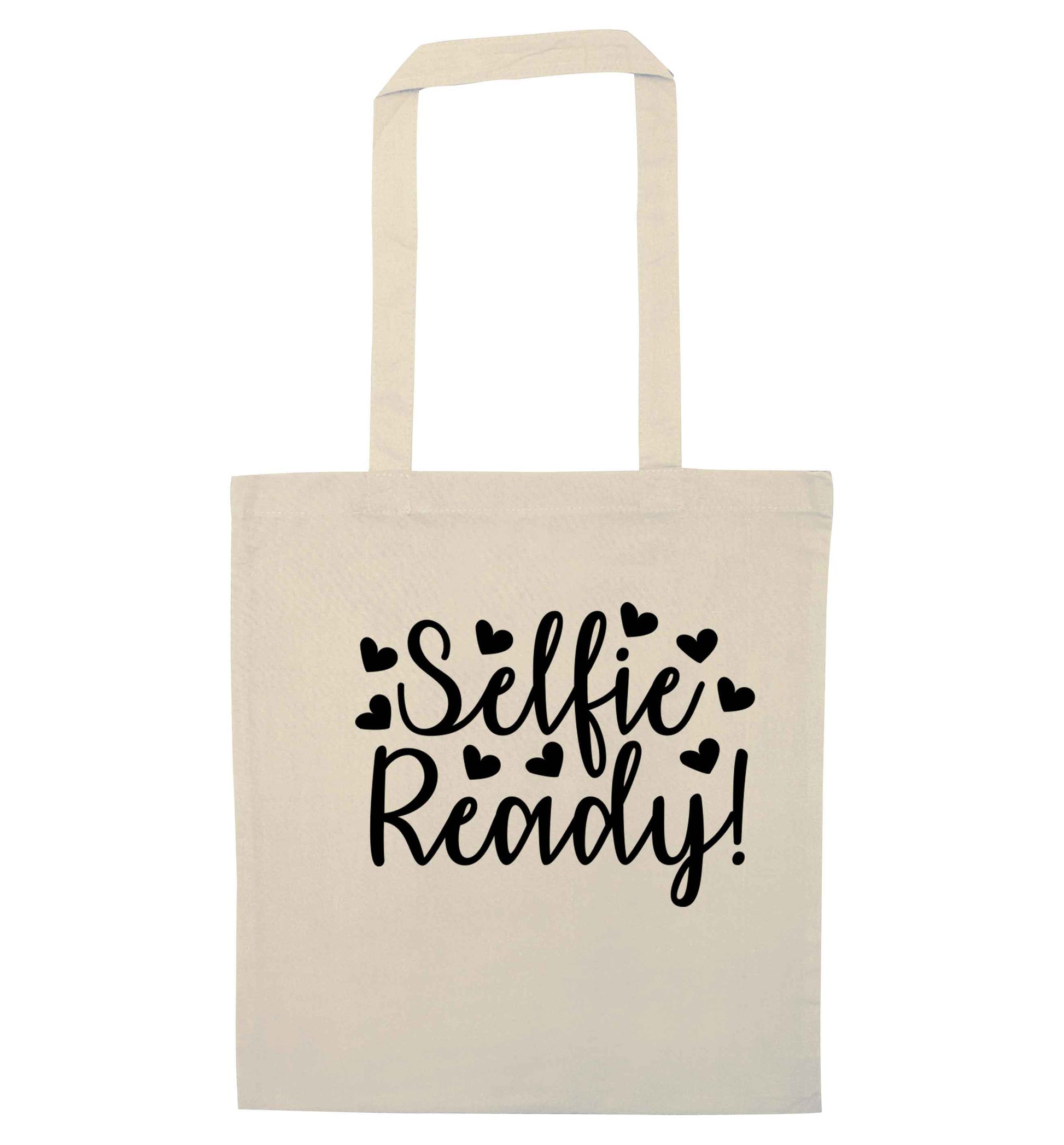 Selfie ready natural tote bag