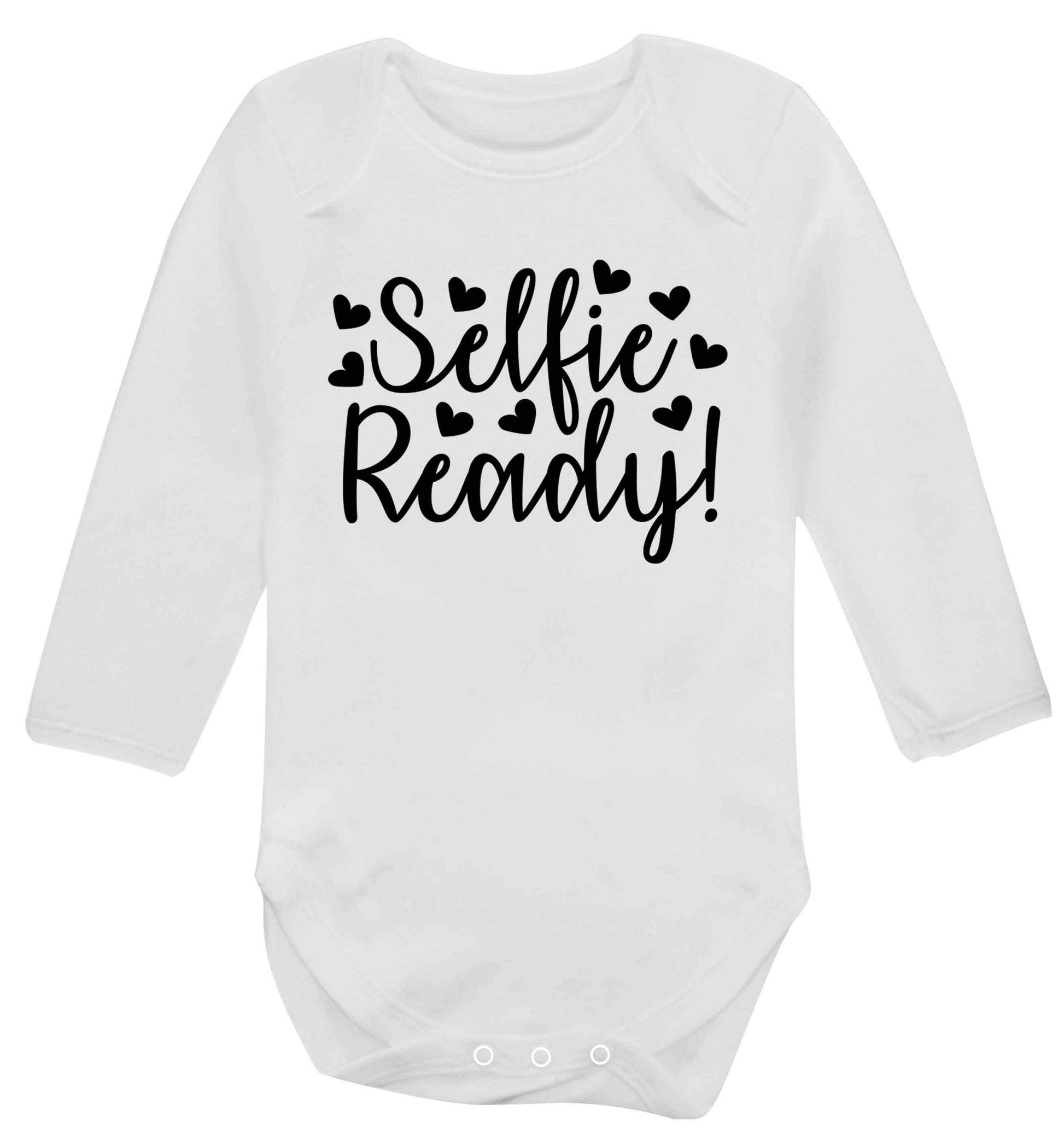 Selfie ready Baby Vest long sleeved white 6-12 months