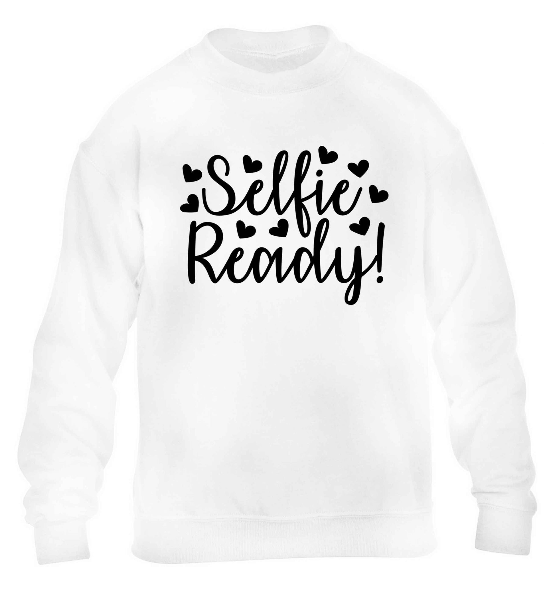 Selfie ready children's white sweater 12-13 Years