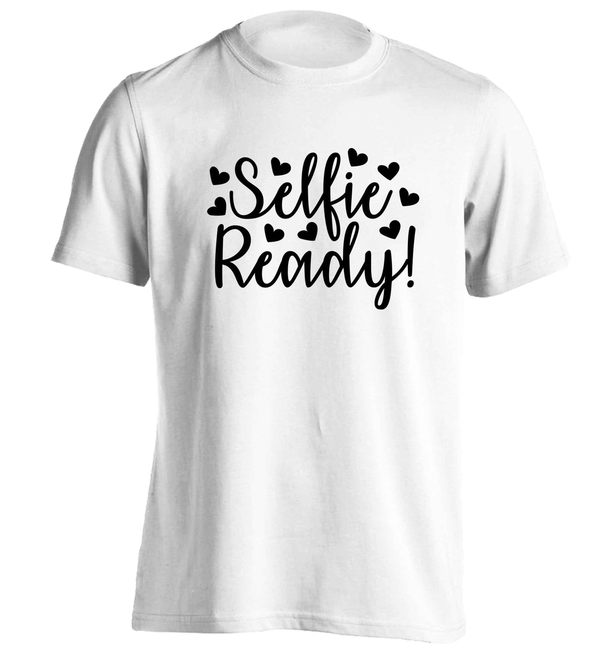 Selfie ready adults unisex white Tshirt 2XL