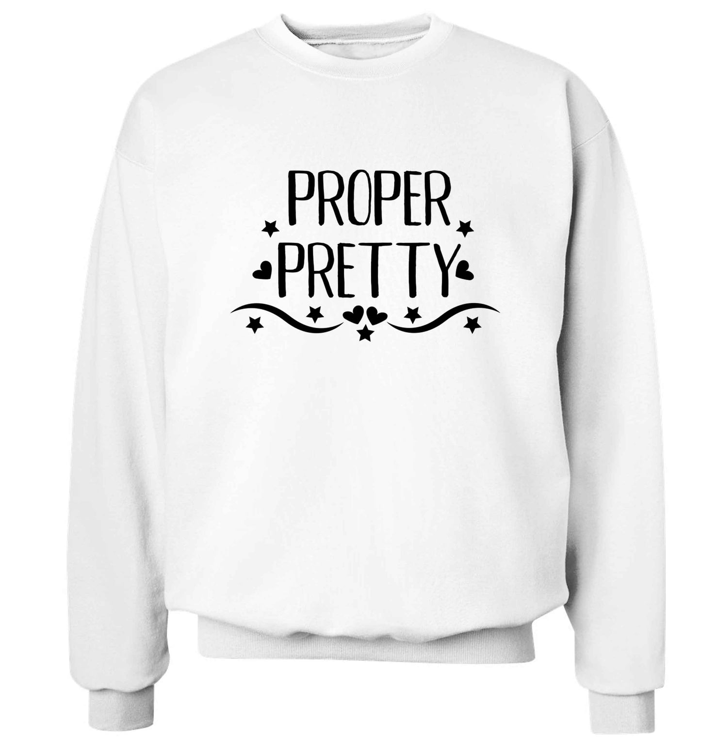 Proper pretty Adult's unisex white Sweater 2XL