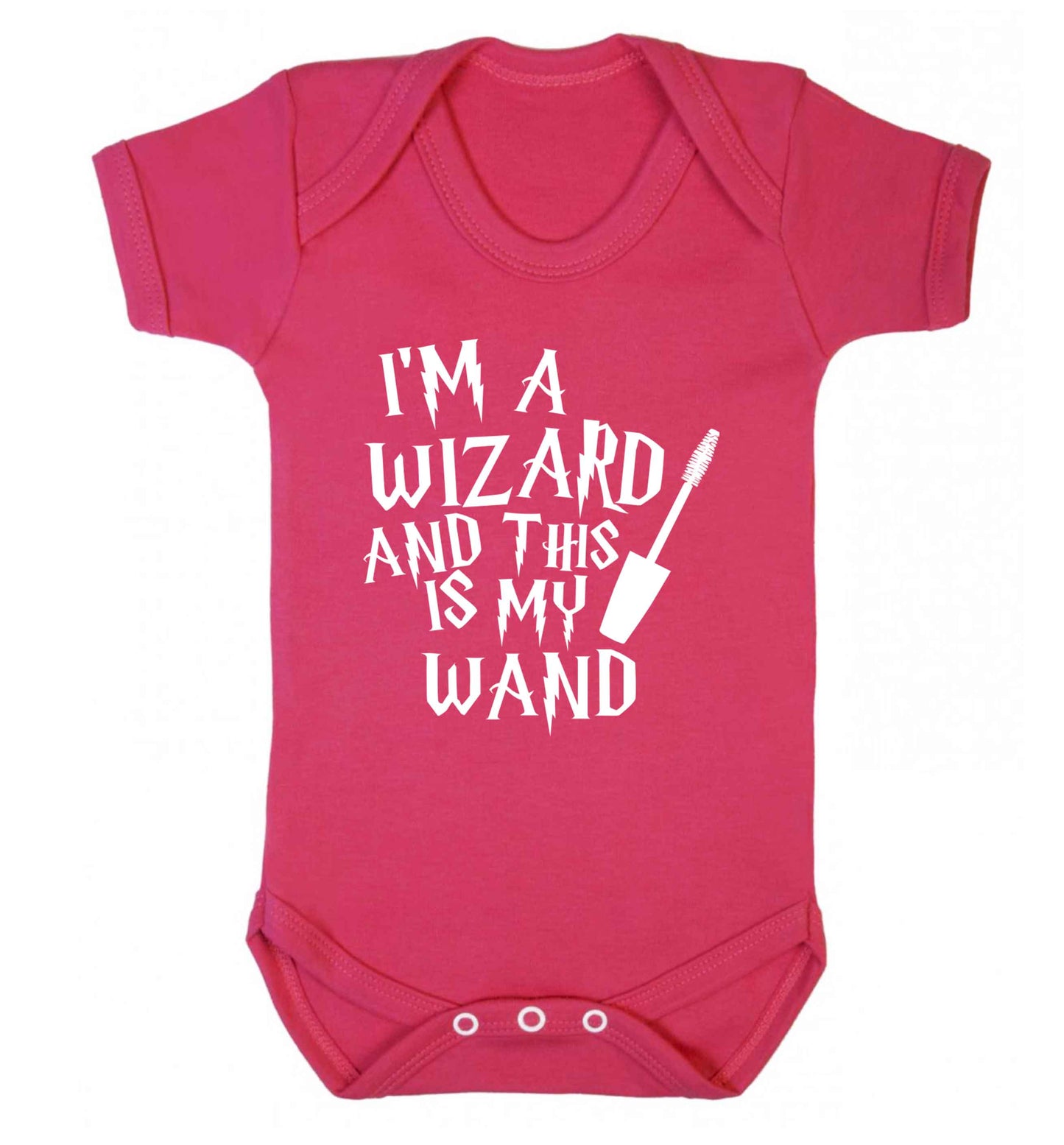 I'm a wizard and this is my wand Baby Vest dark pink 18-24 months