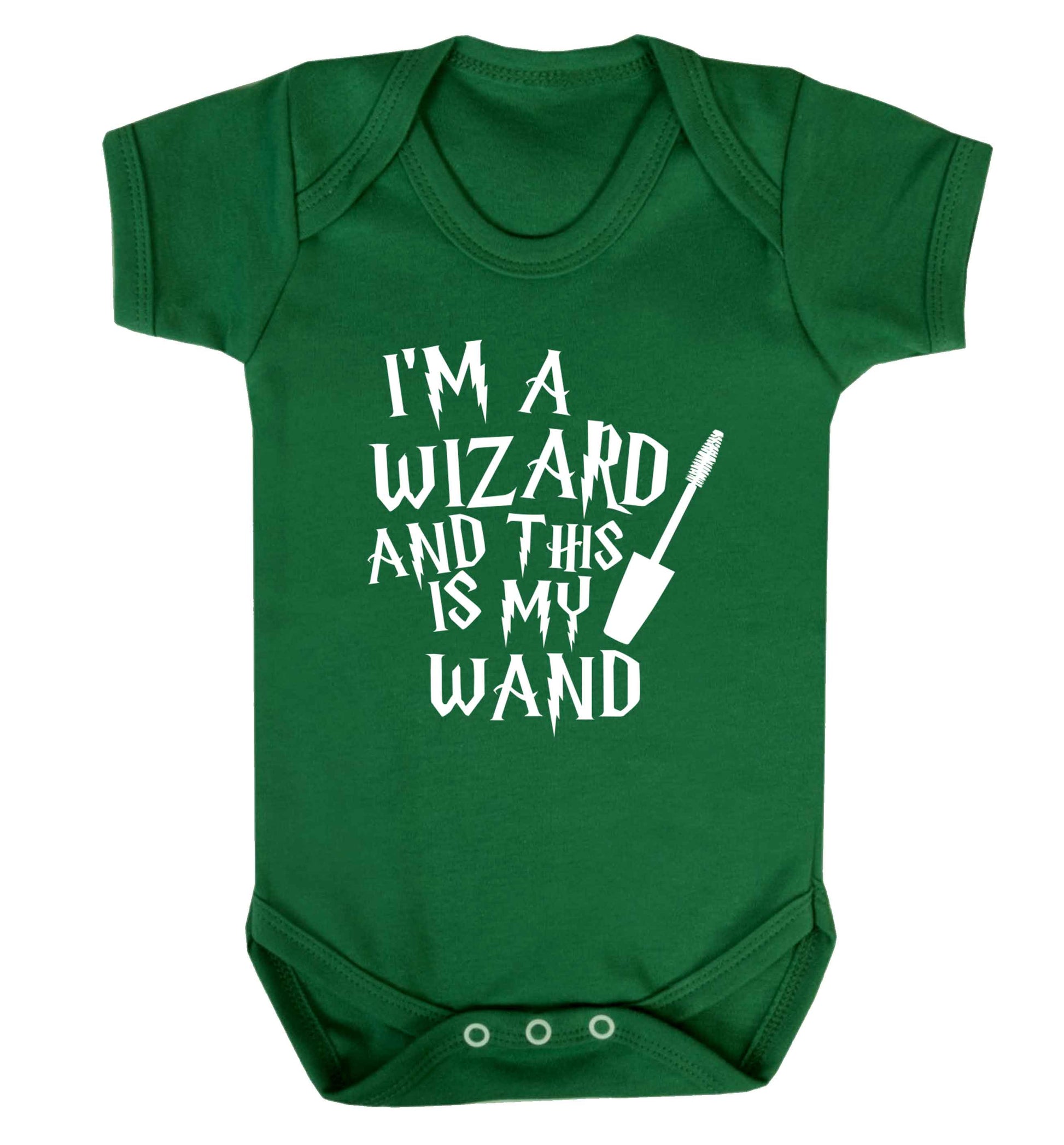 I'm a wizard and this is my wand Baby Vest green 18-24 months
