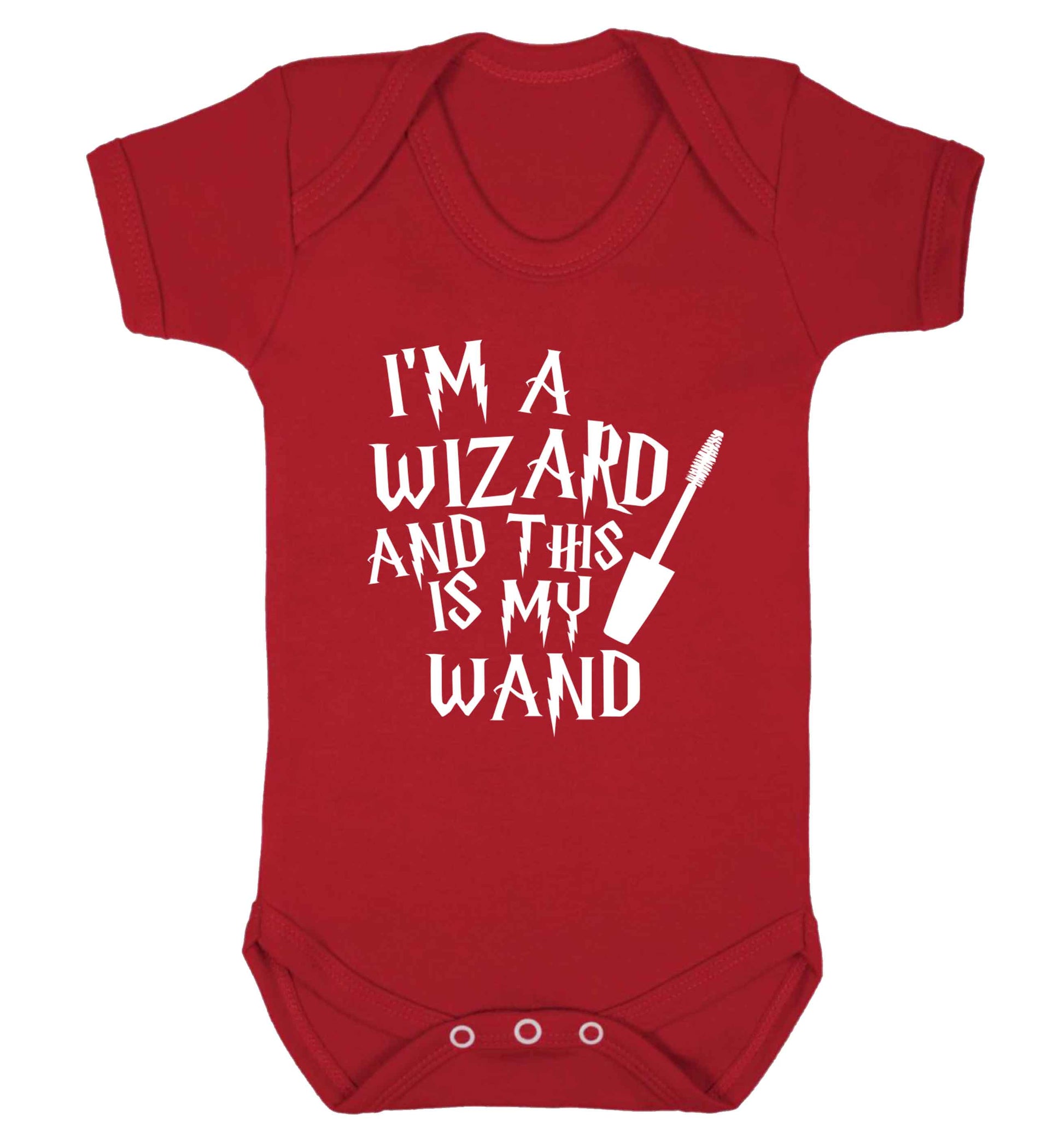 I'm a wizard and this is my wand Baby Vest red 18-24 months