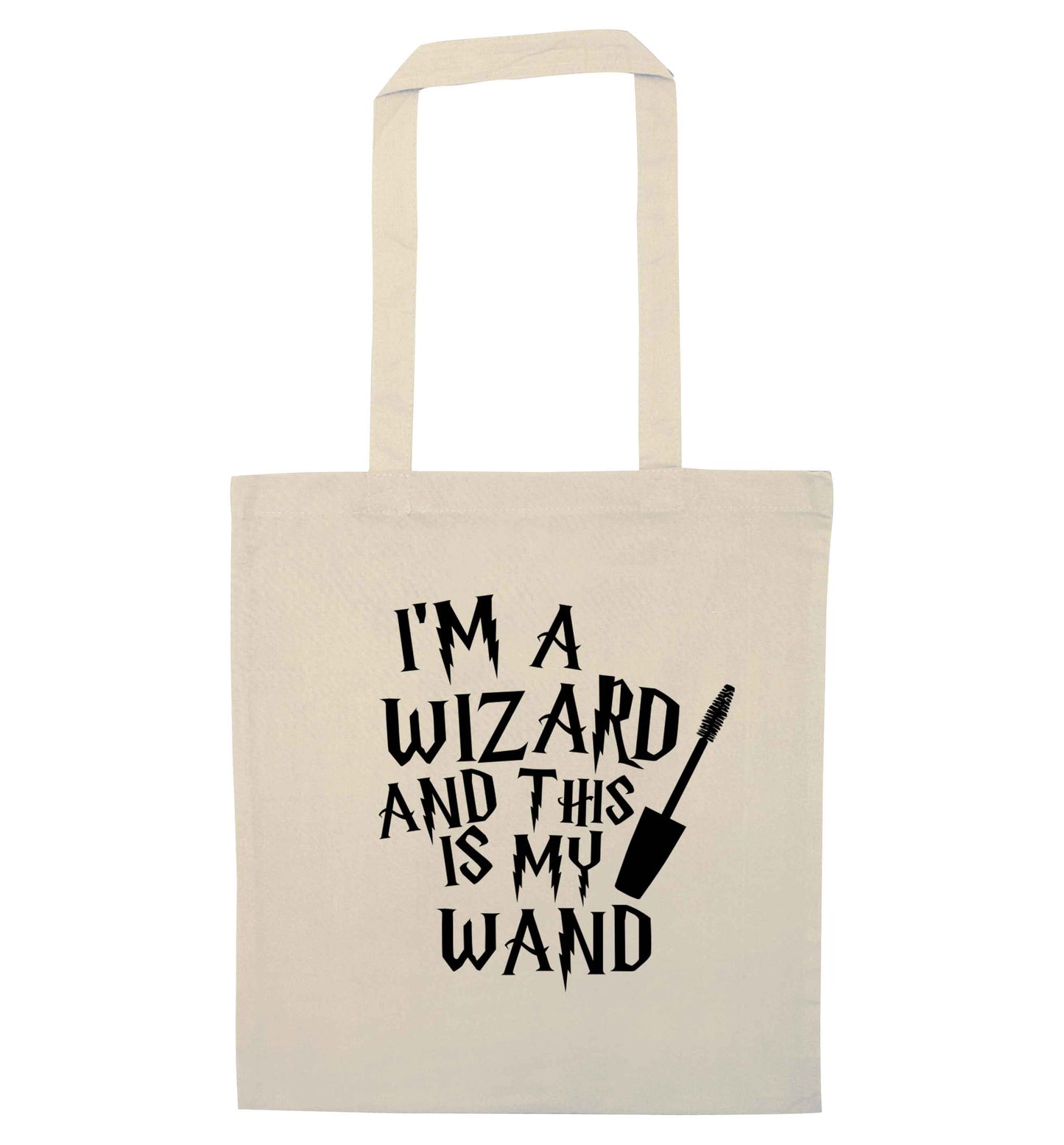 I'm a wizard and this is my wand natural tote bag