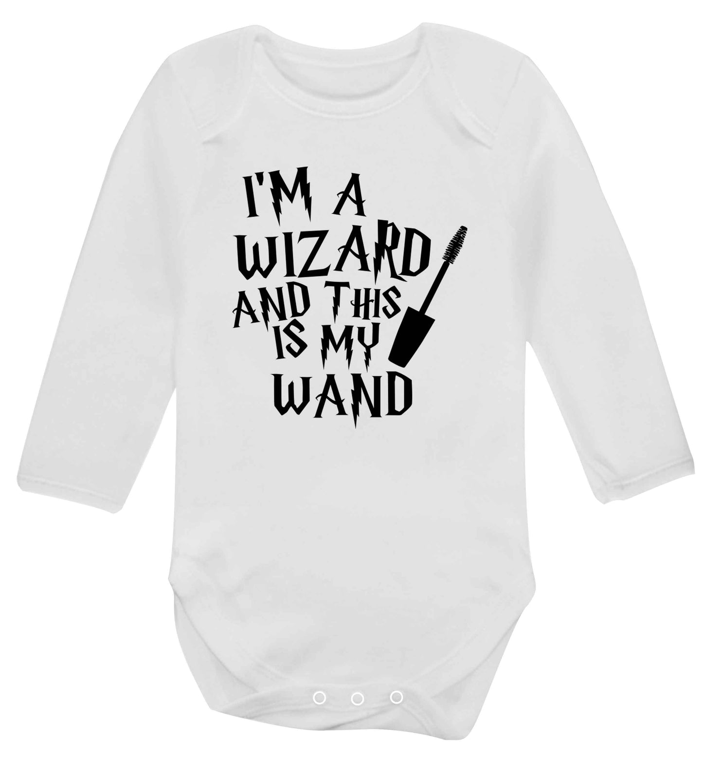I'm a wizard and this is my wand Baby Vest long sleeved white 6-12 months