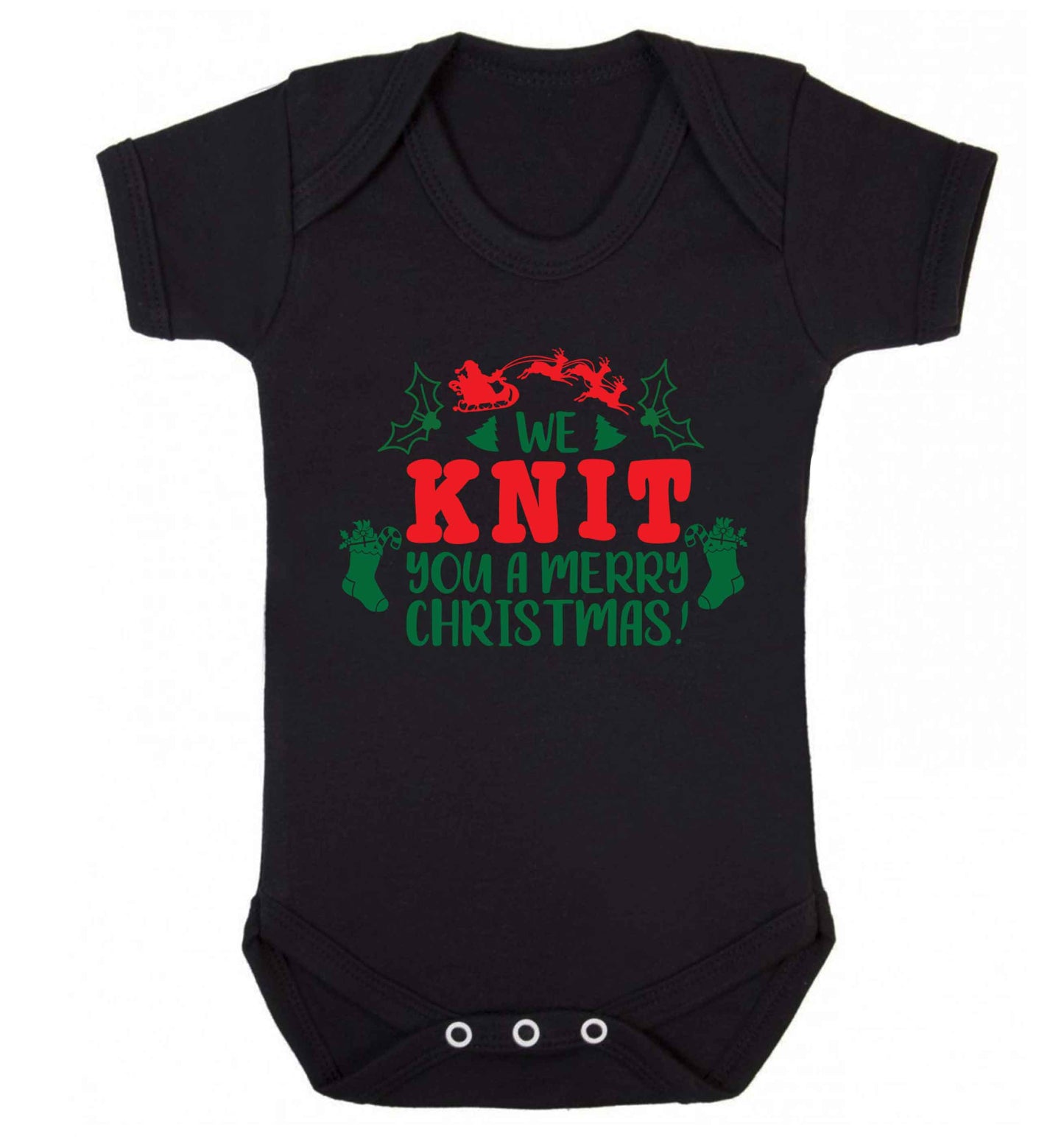 We knit you a merry Christmas Baby Vest black 18-24 months