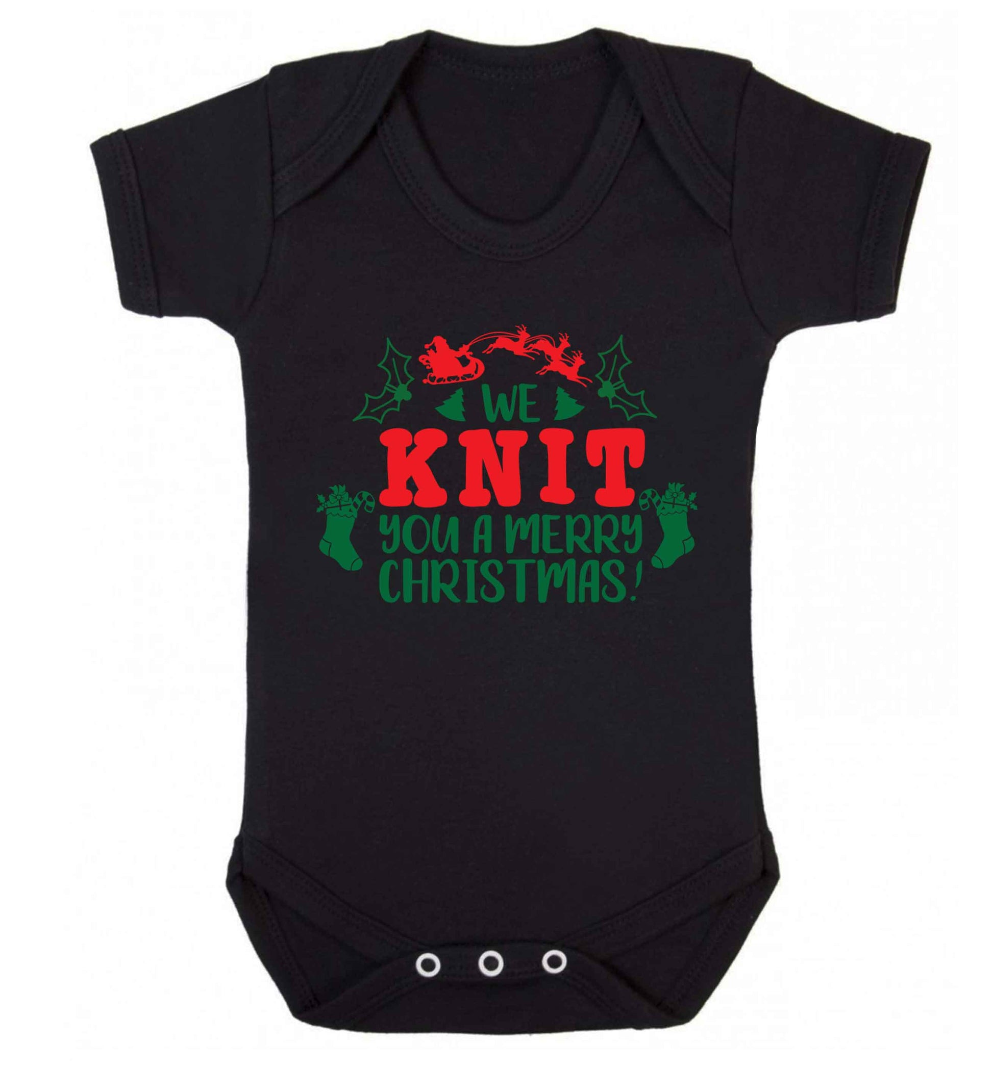 We knit you a merry Christmas Baby Vest black 18-24 months
