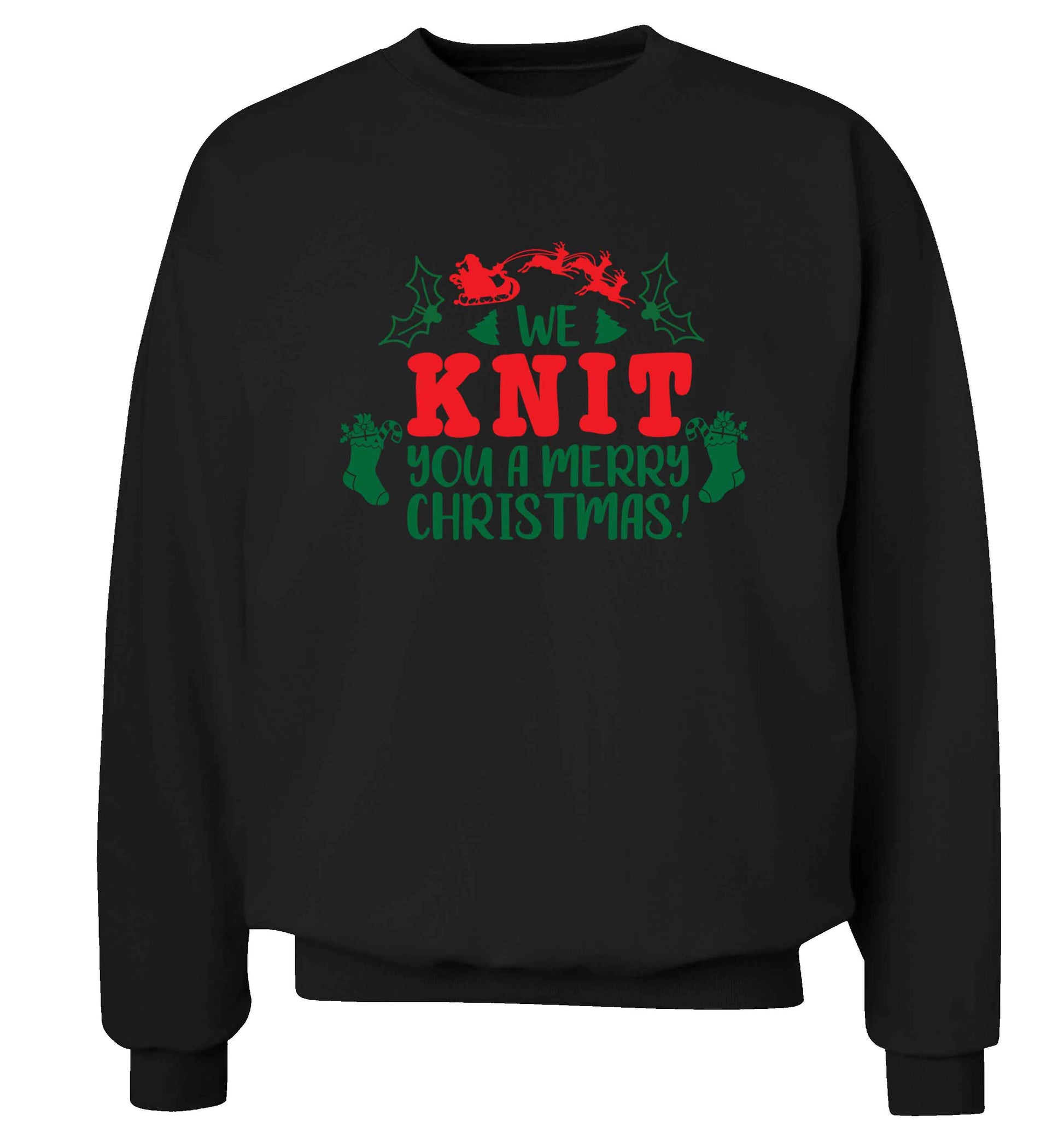 We knit you a merry Christmas Adult's unisex black Sweater 2XL