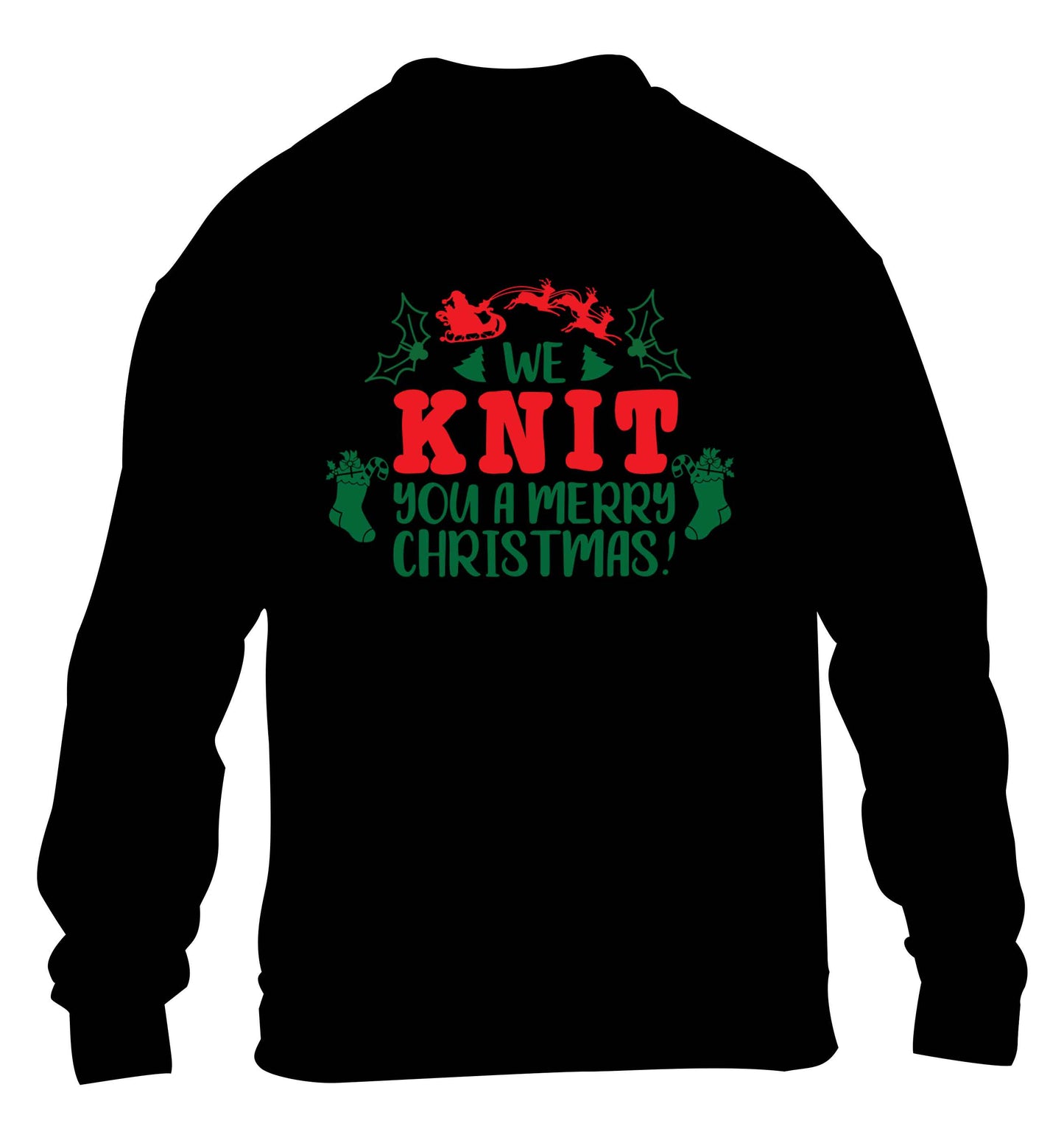 We knit you a merry Christmas children's black sweater 12-13 Years