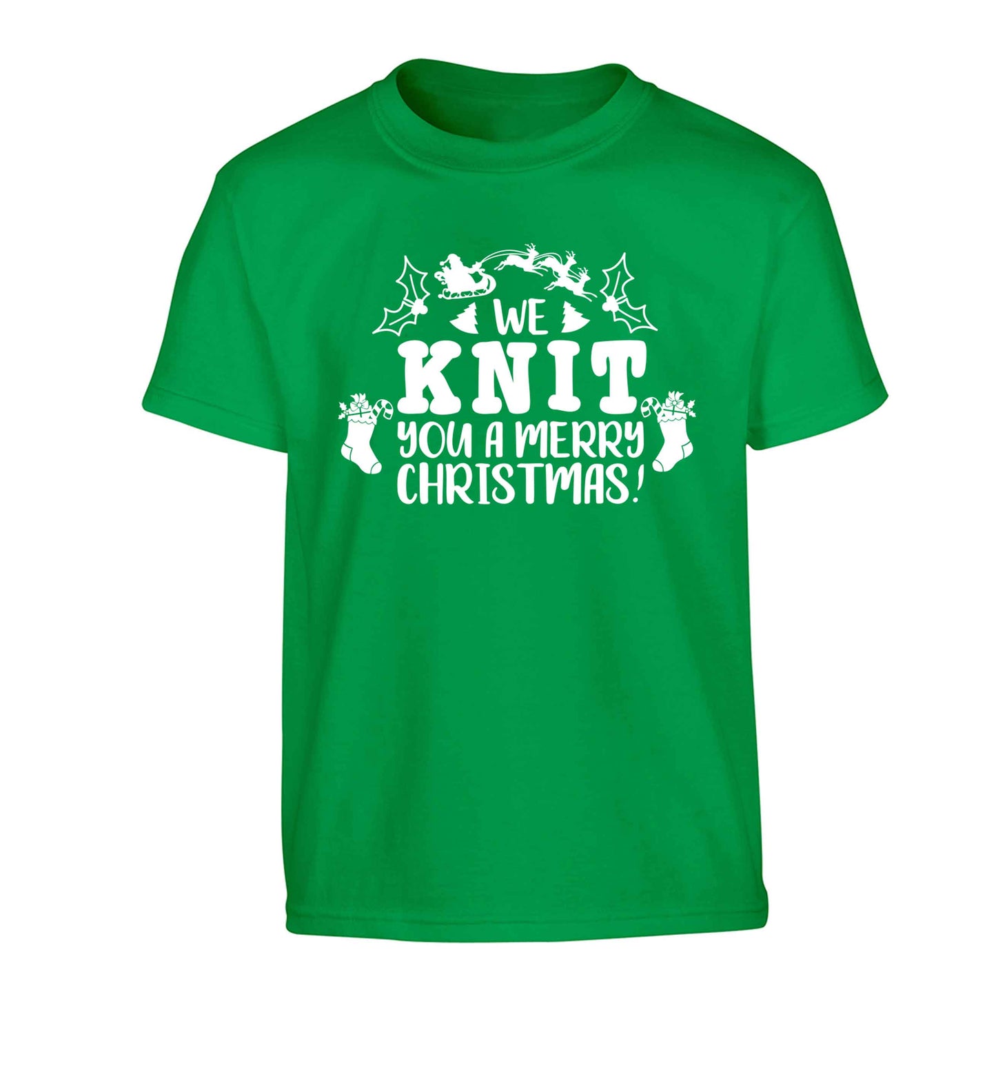 We knit you a merry Christmas Children's green Tshirt 12-13 Years