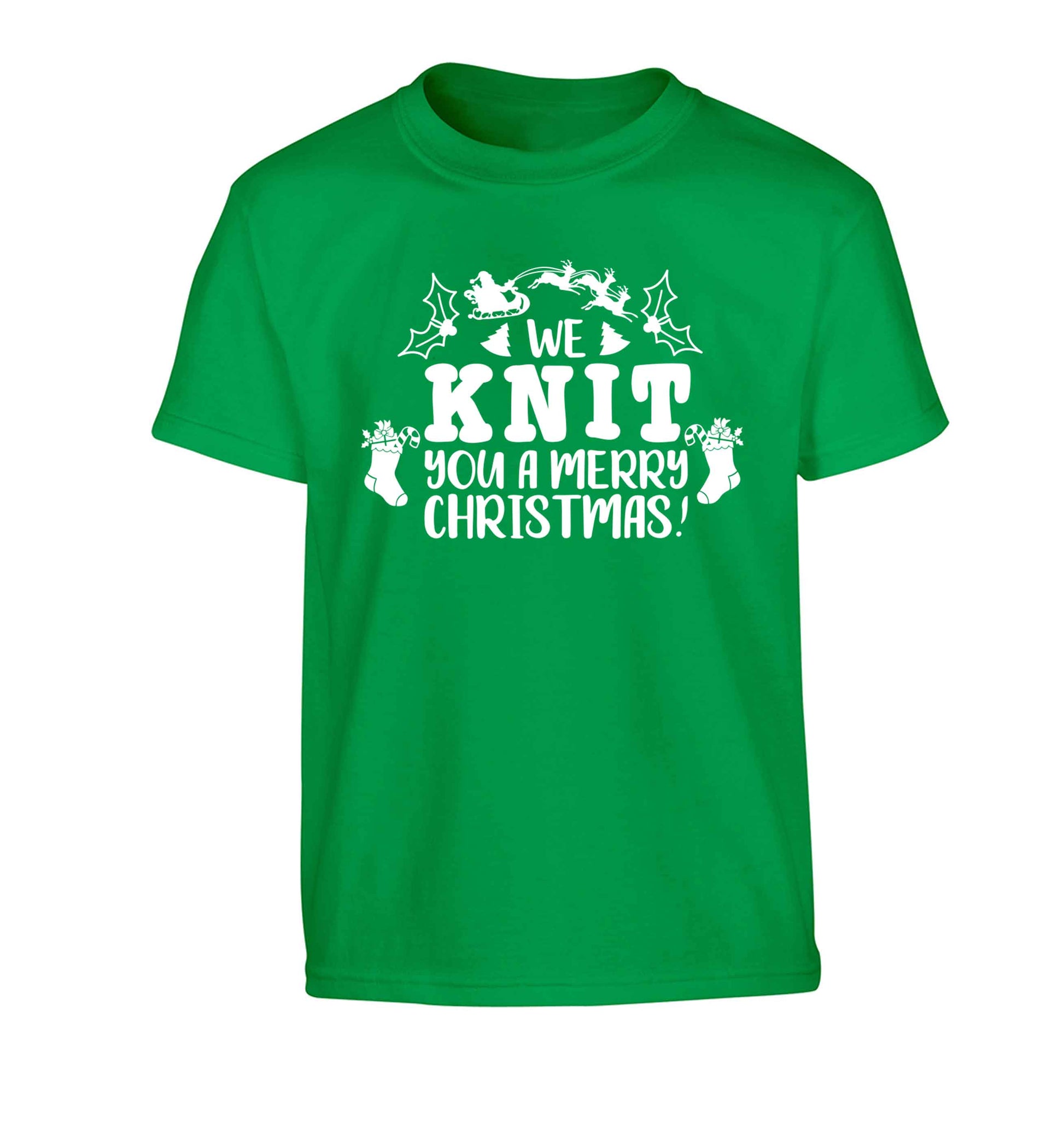 We knit you a merry Christmas Children's green Tshirt 12-13 Years