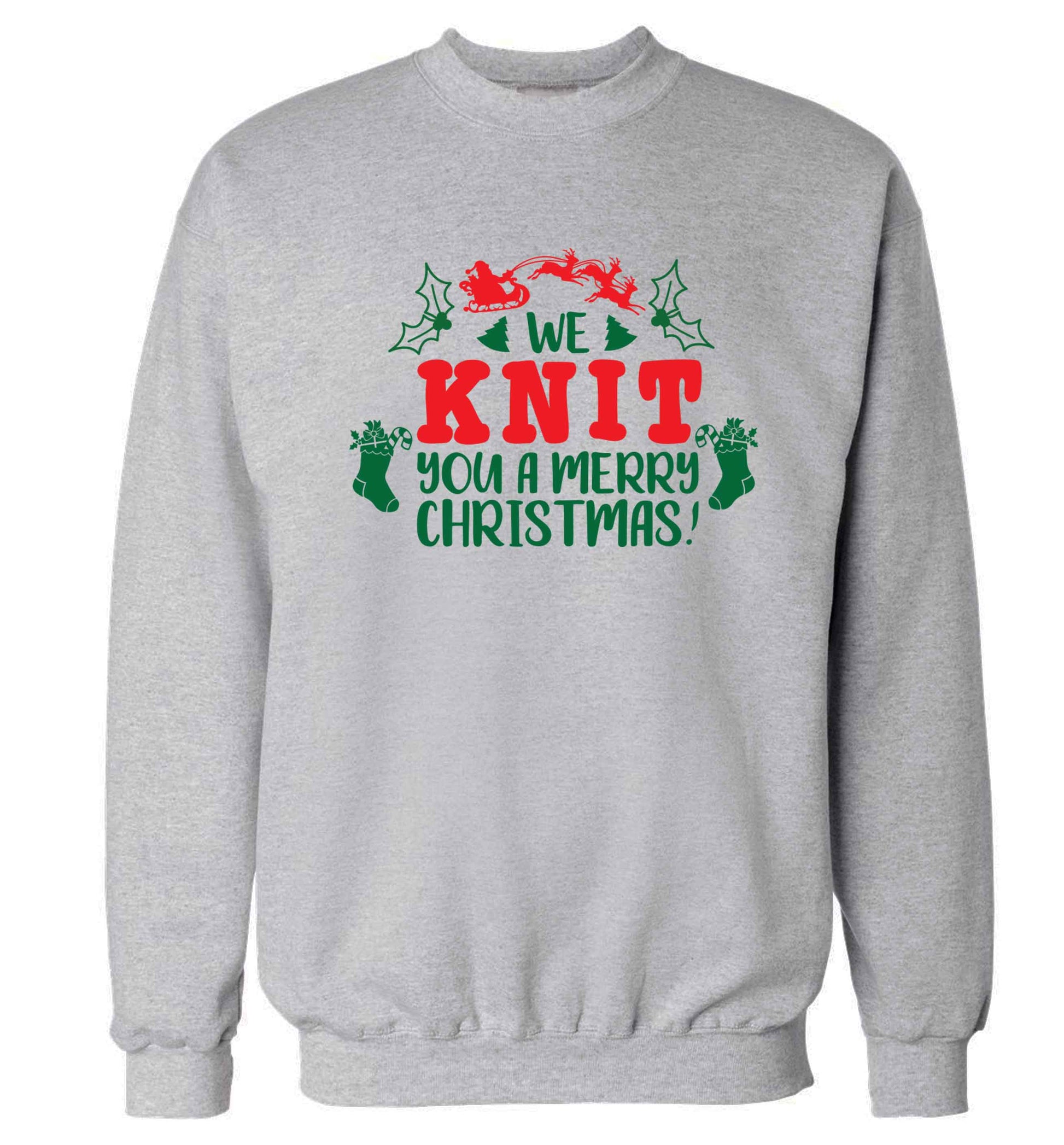 We knit you a merry Christmas Adult's unisex grey Sweater 2XL
