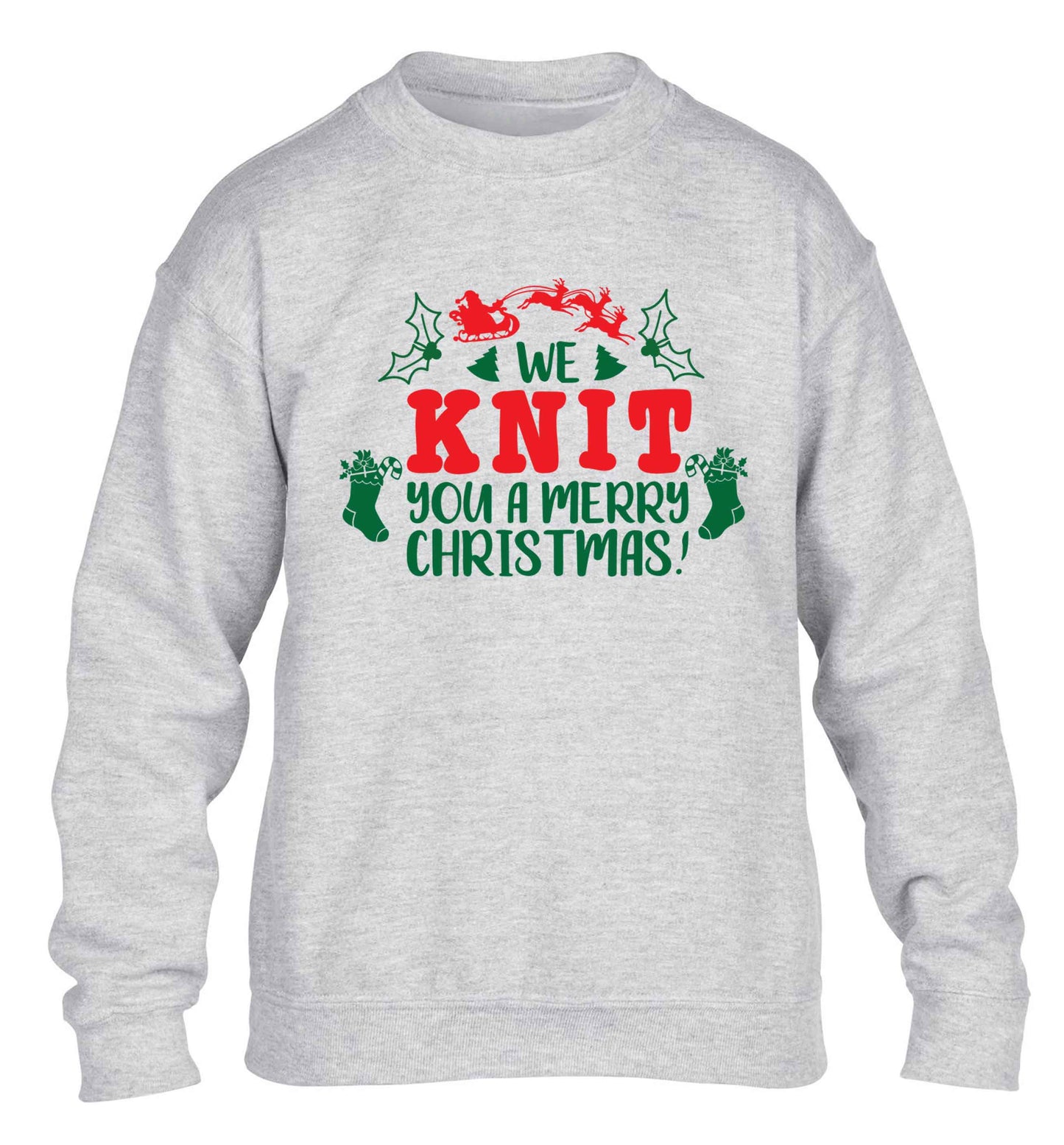 We knit you a merry Christmas children's grey sweater 12-13 Years