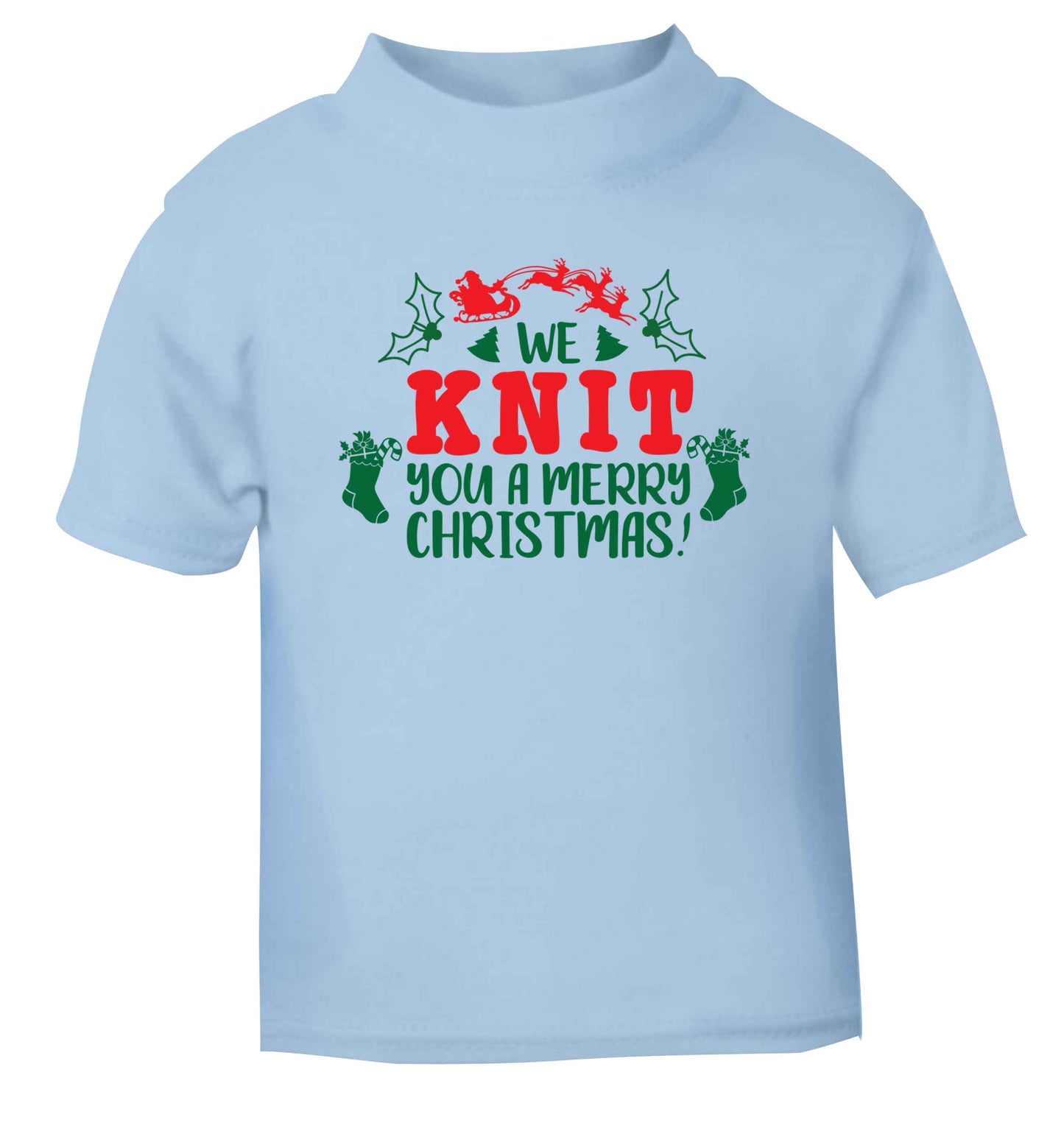 We knit you a merry Christmas light blue Baby Toddler Tshirt 2 Years