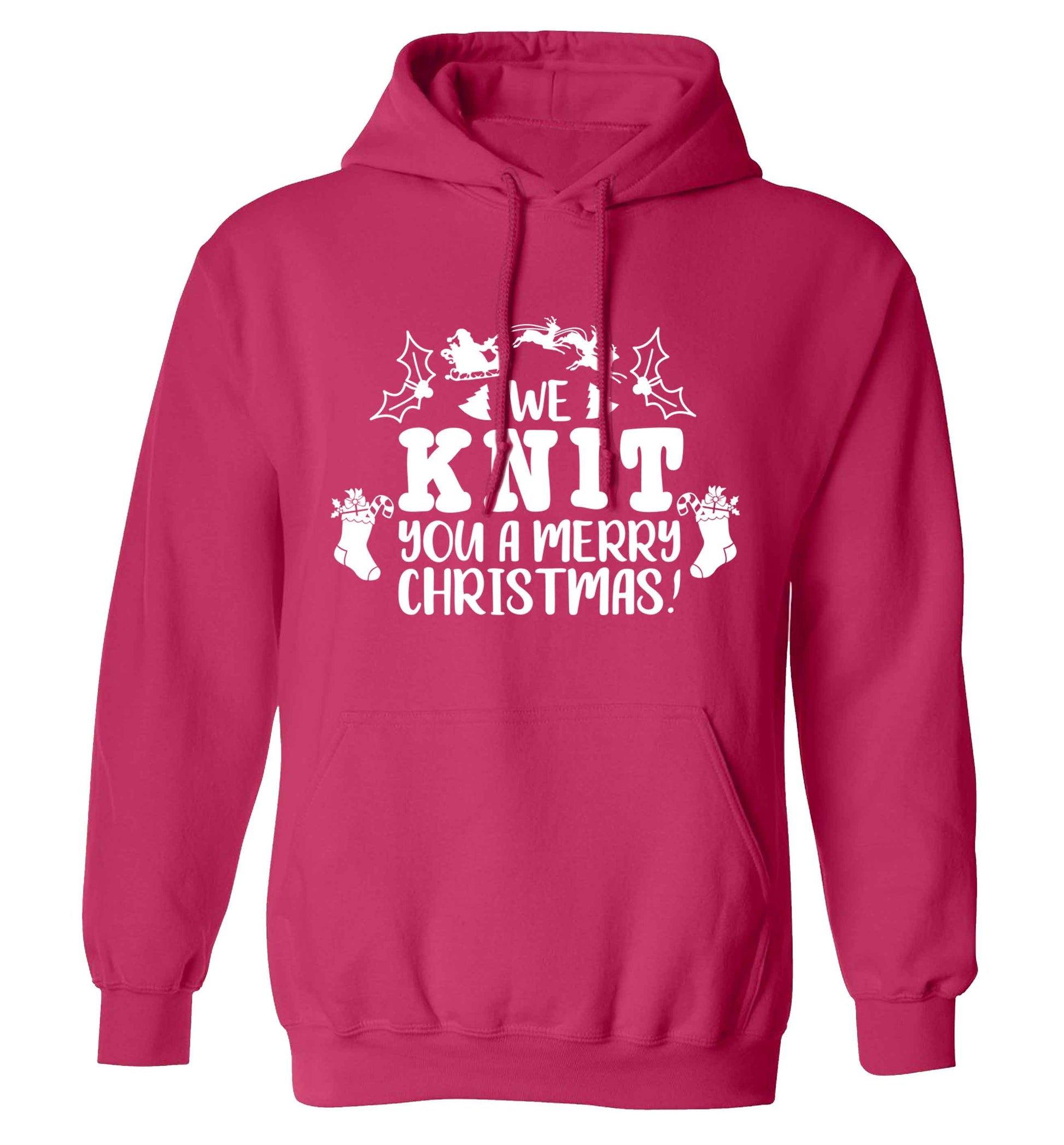 We knit you a merry Christmas adults unisex pink hoodie 2XL