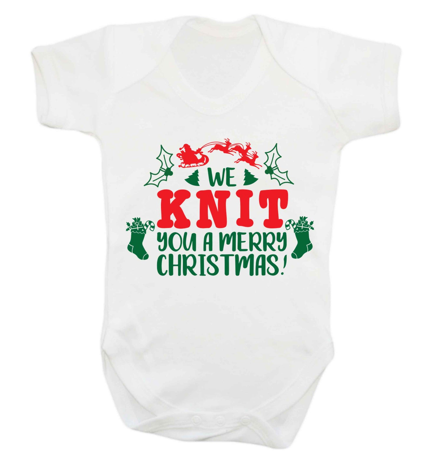 We knit you a merry Christmas Baby Vest white 18-24 months