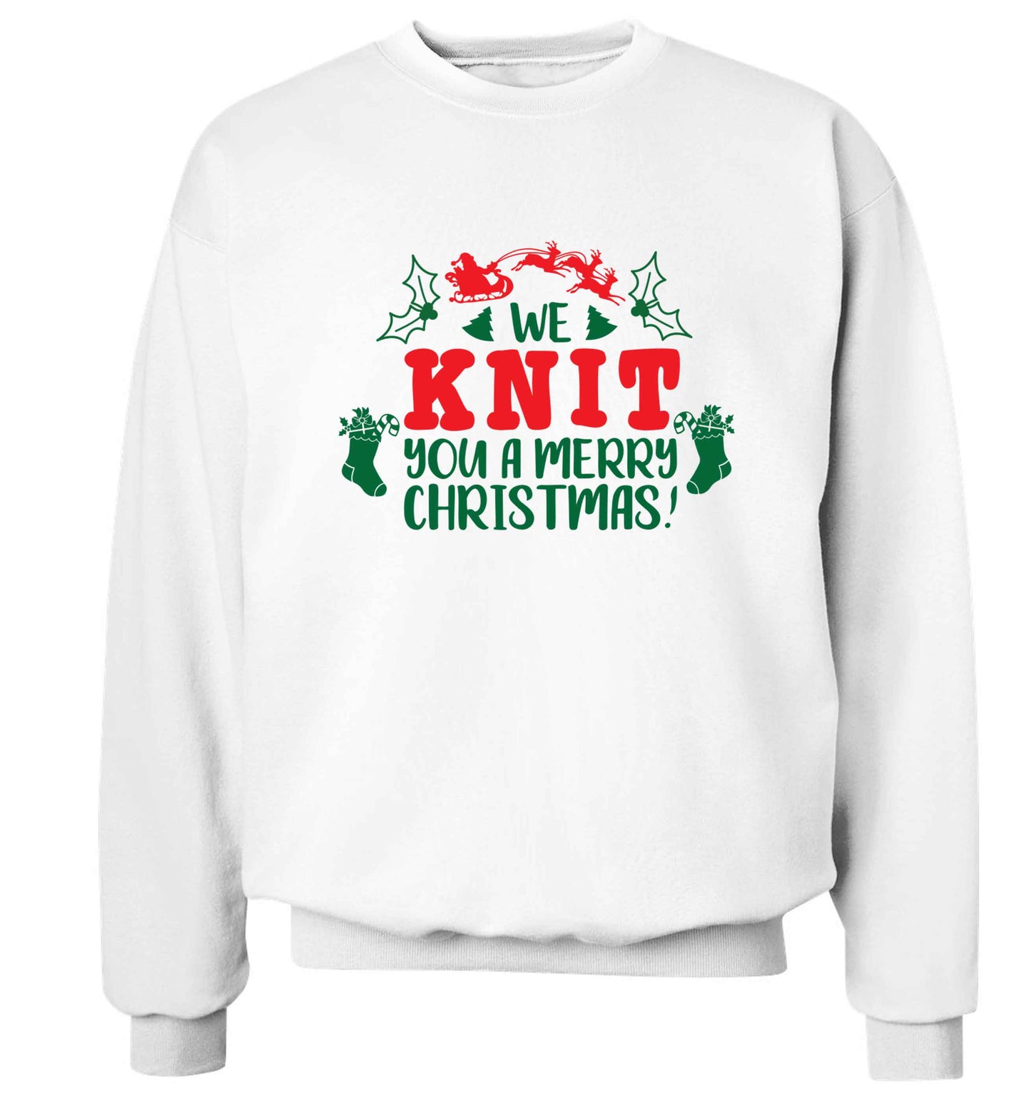 We knit you a merry Christmas Adult's unisex white Sweater 2XL