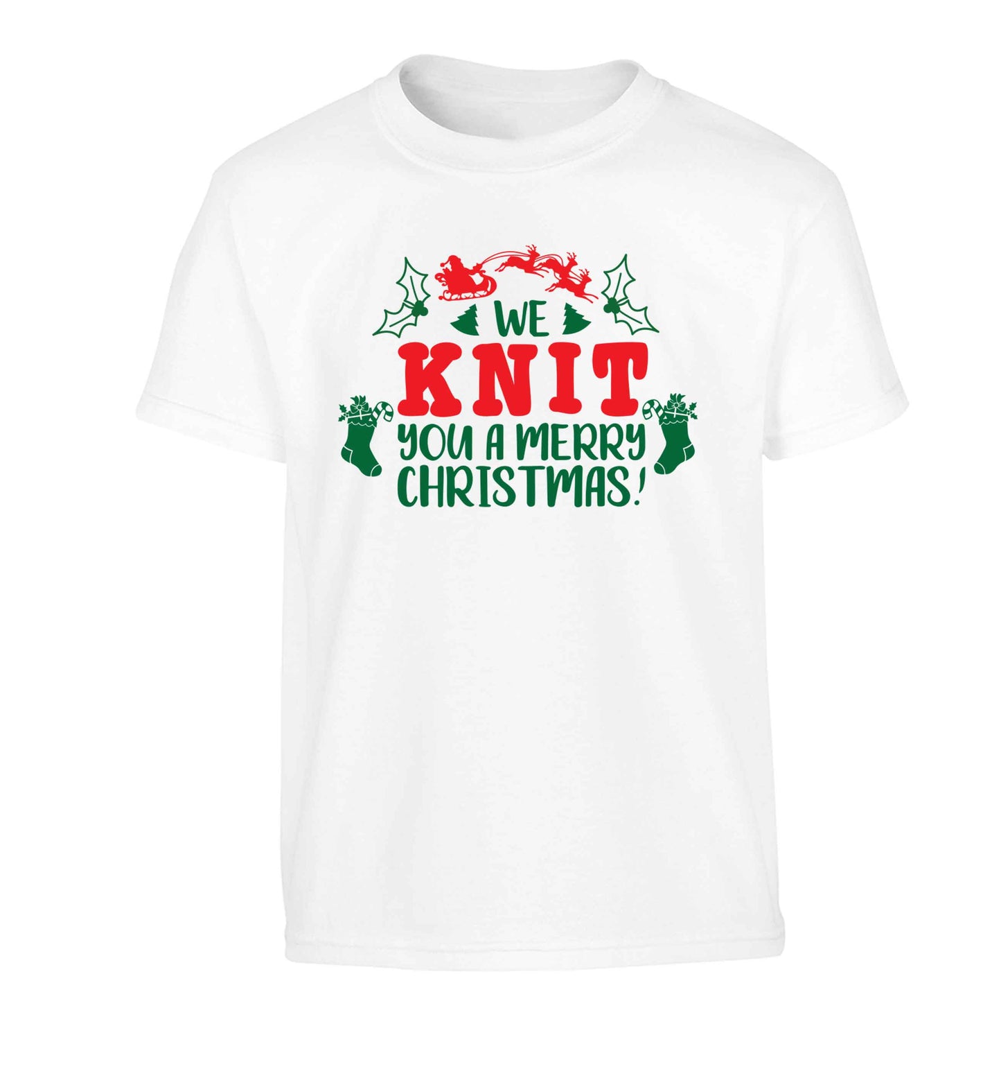 We knit you a merry Christmas Children's white Tshirt 12-13 Years