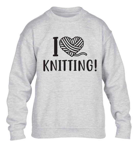 I love knitting children's grey sweater 12-13 Years