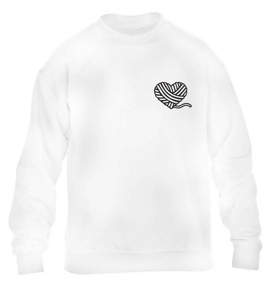 Knitted heart pocket children's white sweater 12-13 Years