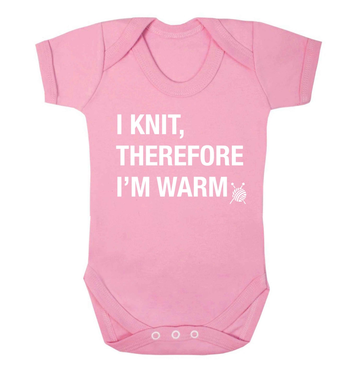 I knit therefore I'm warm Baby Vest pale pink 18-24 months