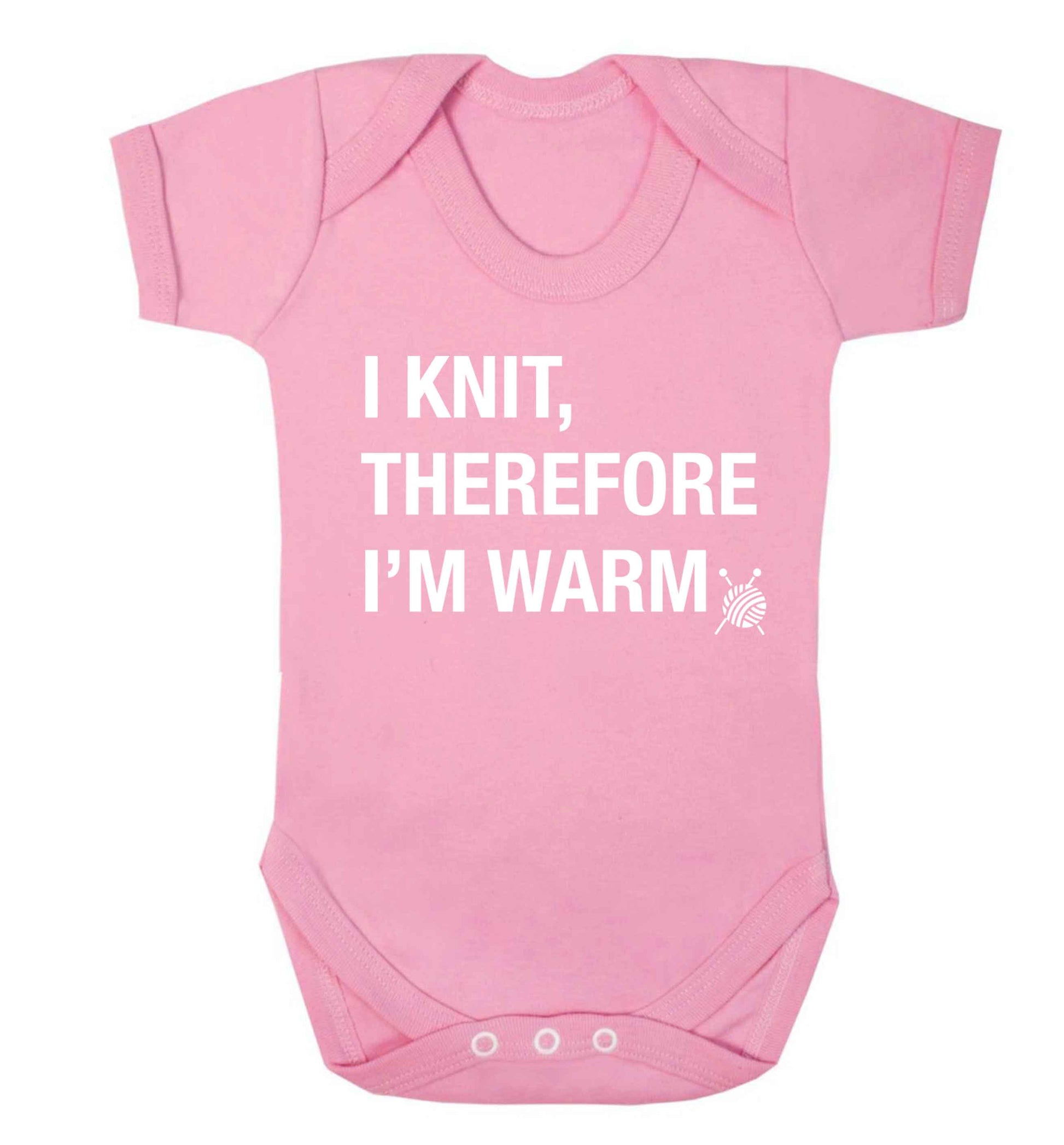 I knit therefore I'm warm Baby Vest pale pink 18-24 months