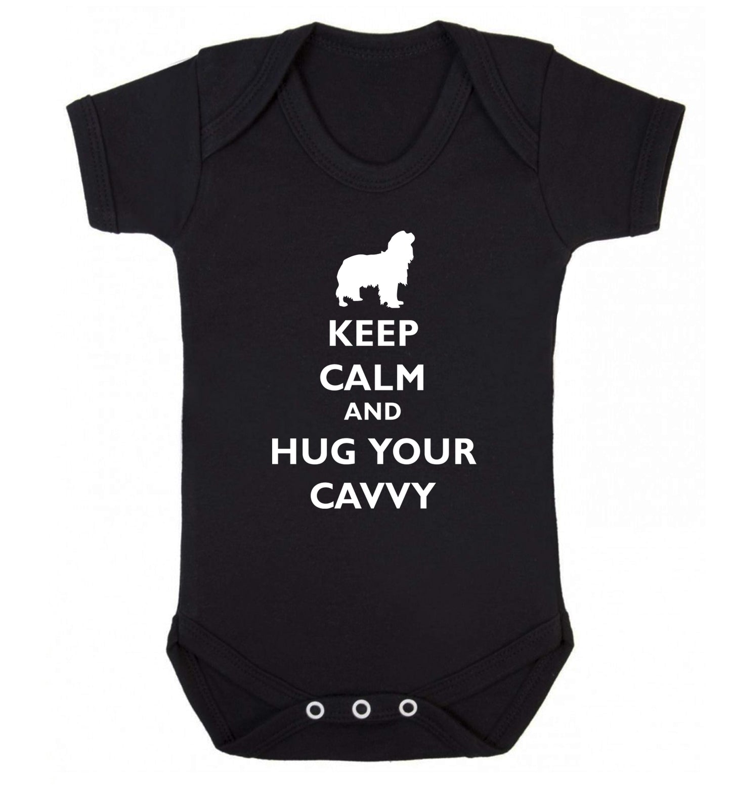 Keep calm and hug your cavvy Baby Vest black 18-24 months