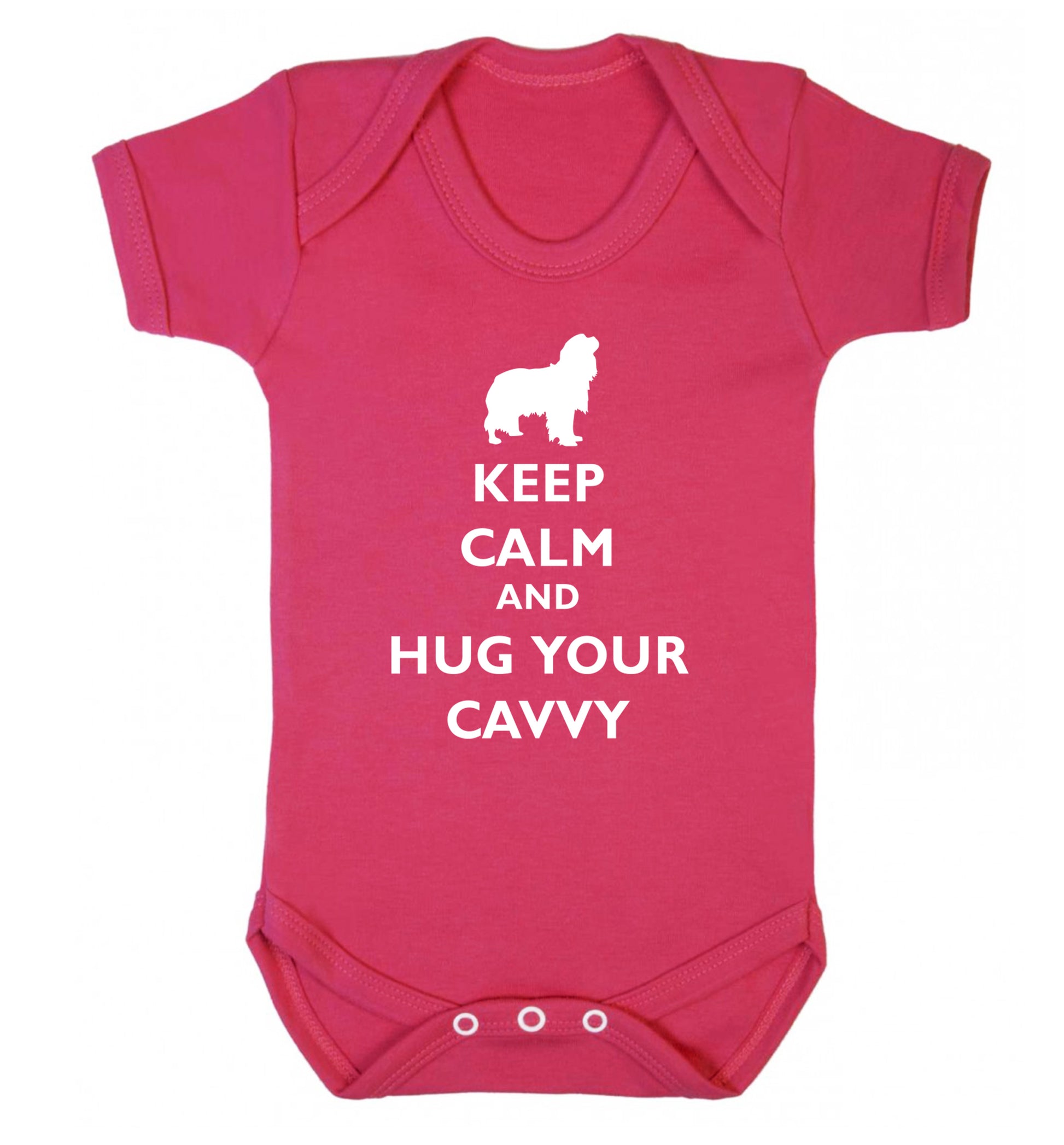 Keep calm and hug your cavvy Baby Vest dark pink 18-24 months