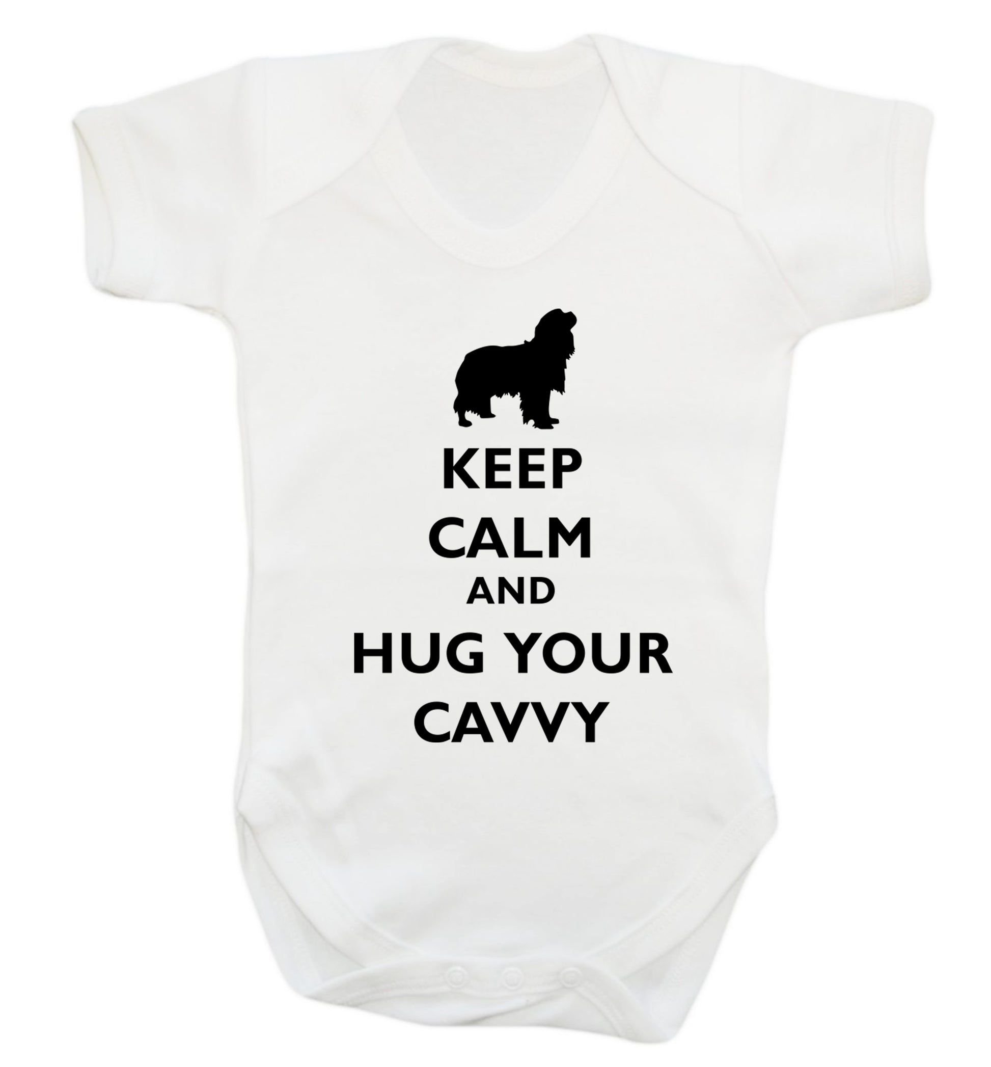 Keep calm and hug your cavvy Baby Vest white 18-24 months