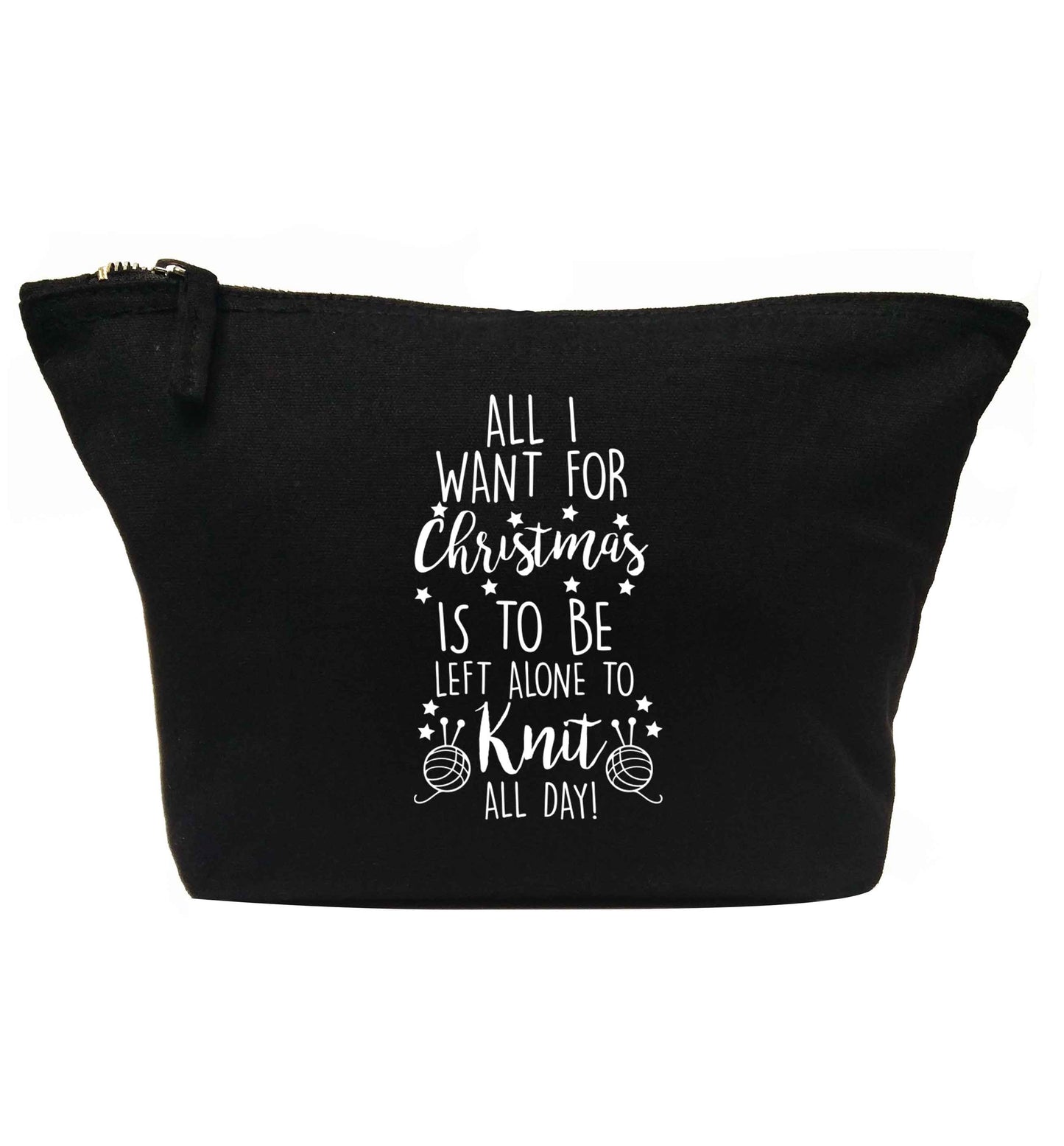 All I want for Christmas is to be left along to knit all day | Makeup / wash bag