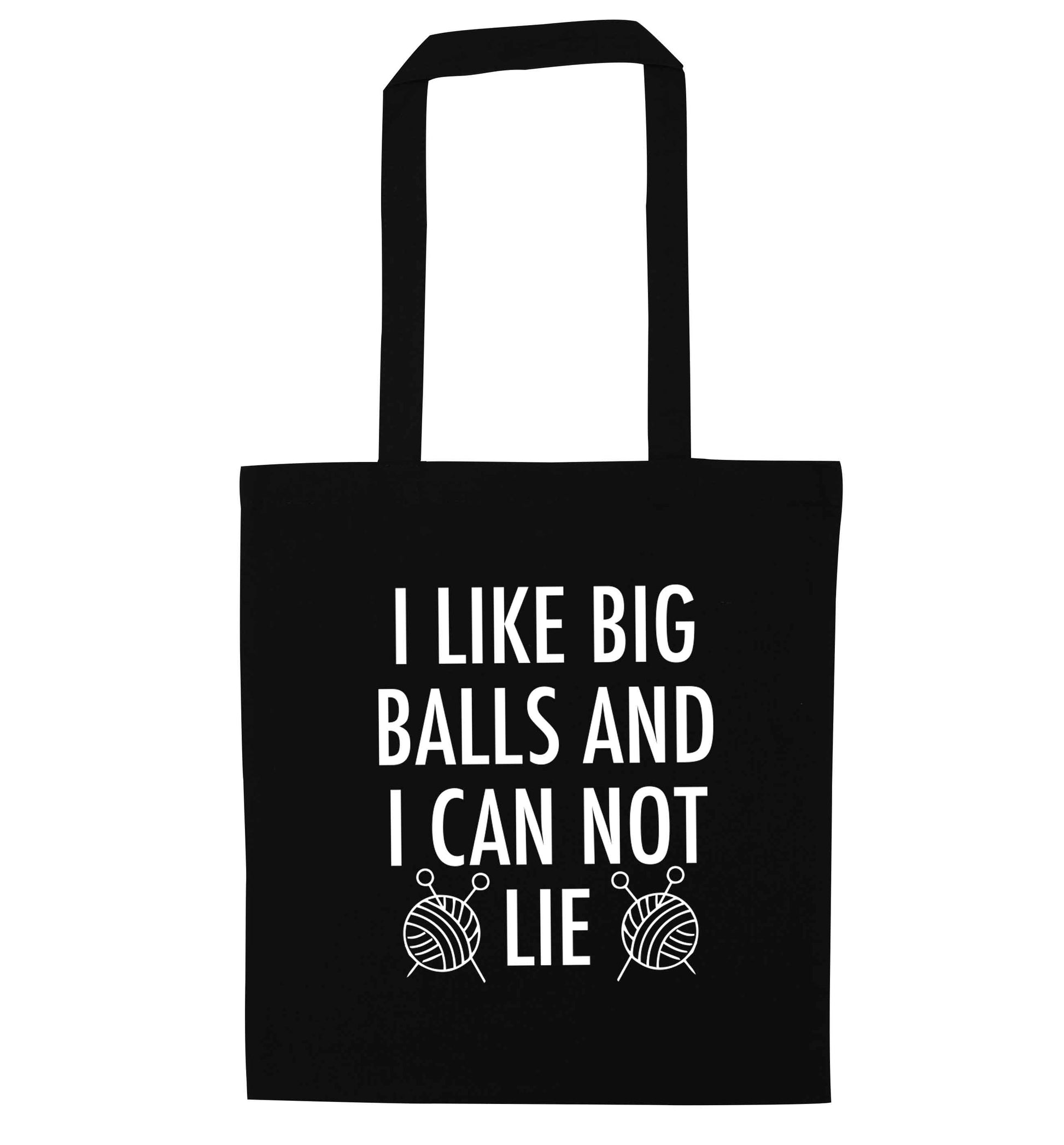 I like big balls and I can not lie black tote bag
