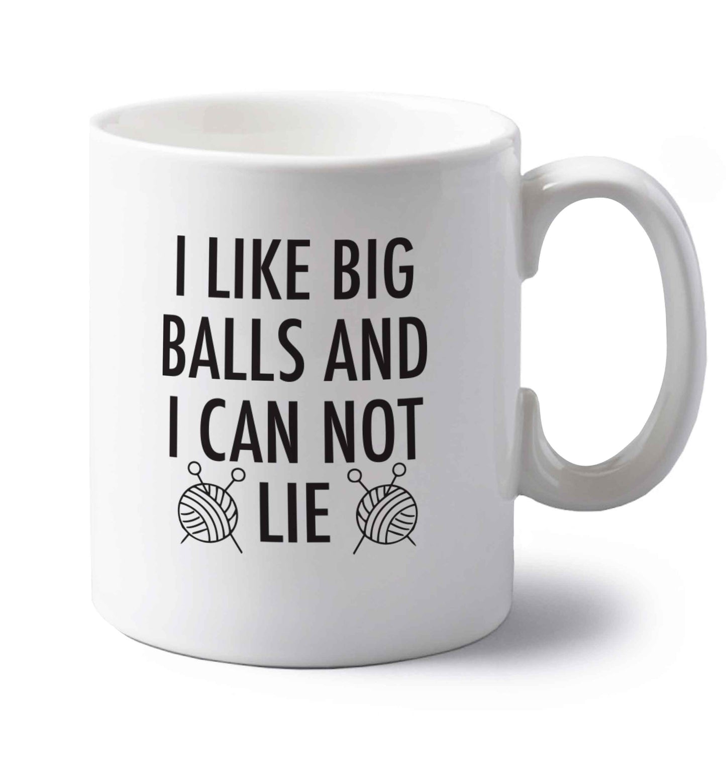 I like big balls and I can not lie left handed white ceramic mug 