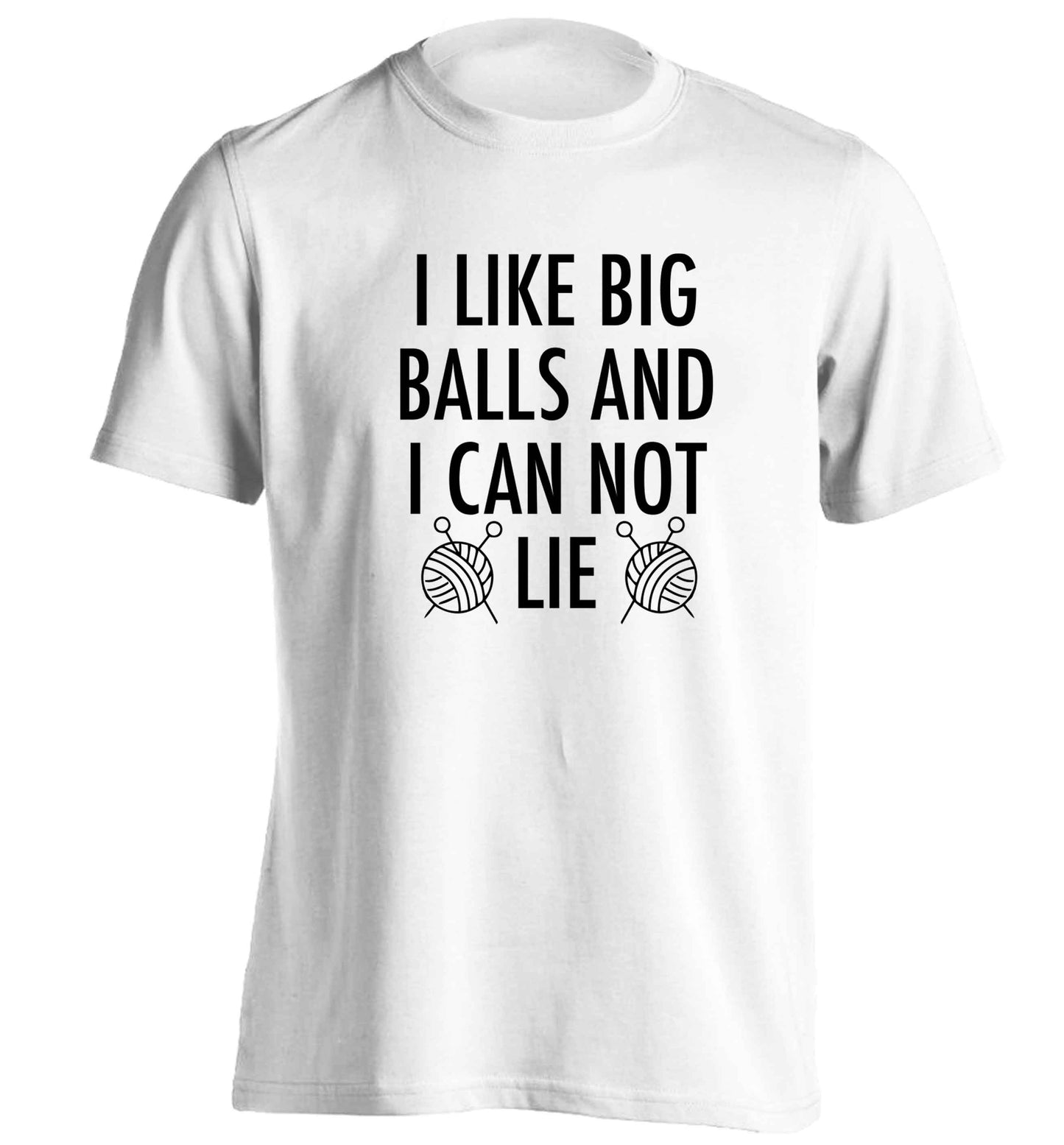 I like big balls and I can not lie adults unisex white Tshirt 2XL