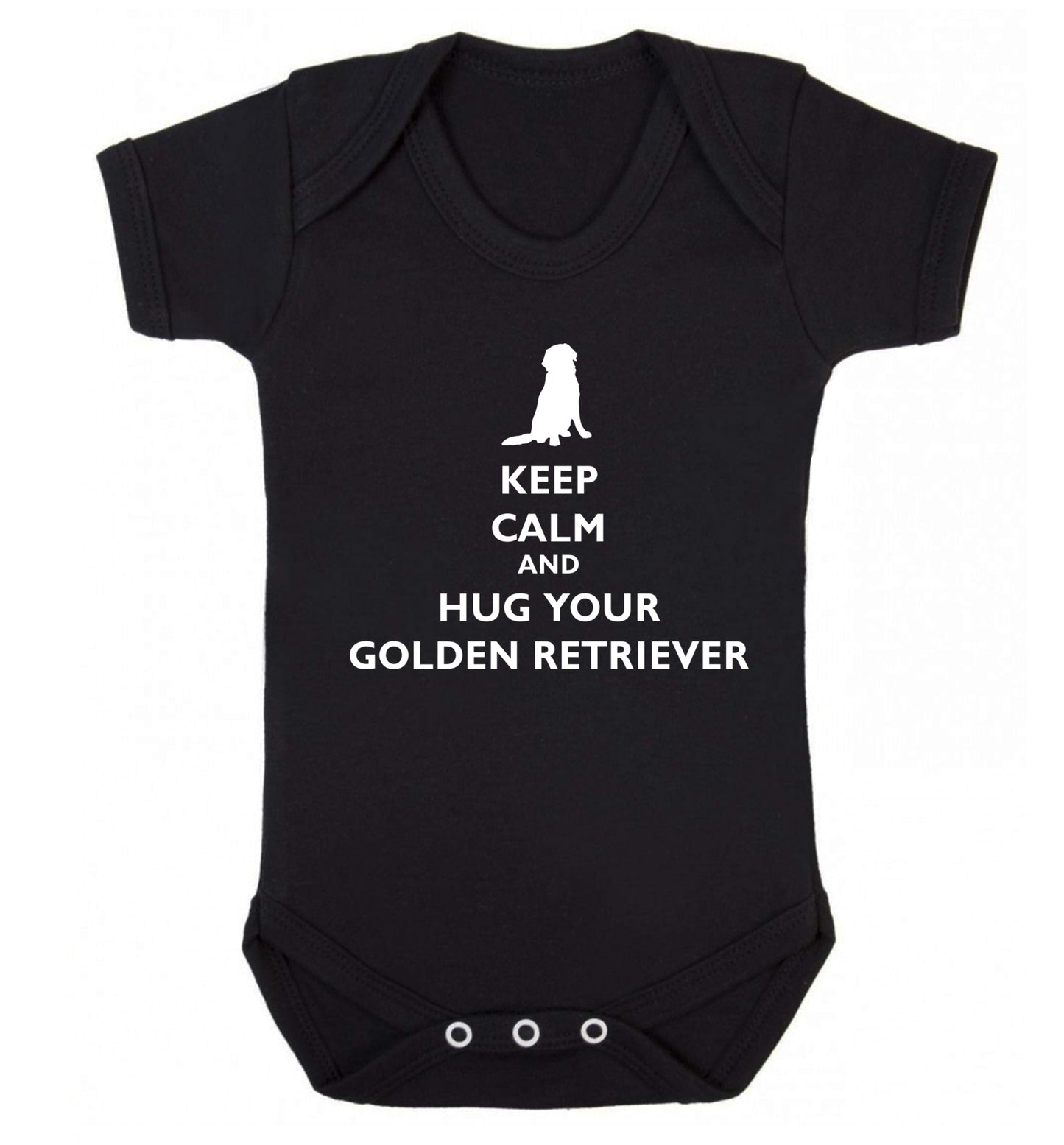 Keep calm and hug your golden retriever Baby Vest black 18-24 months