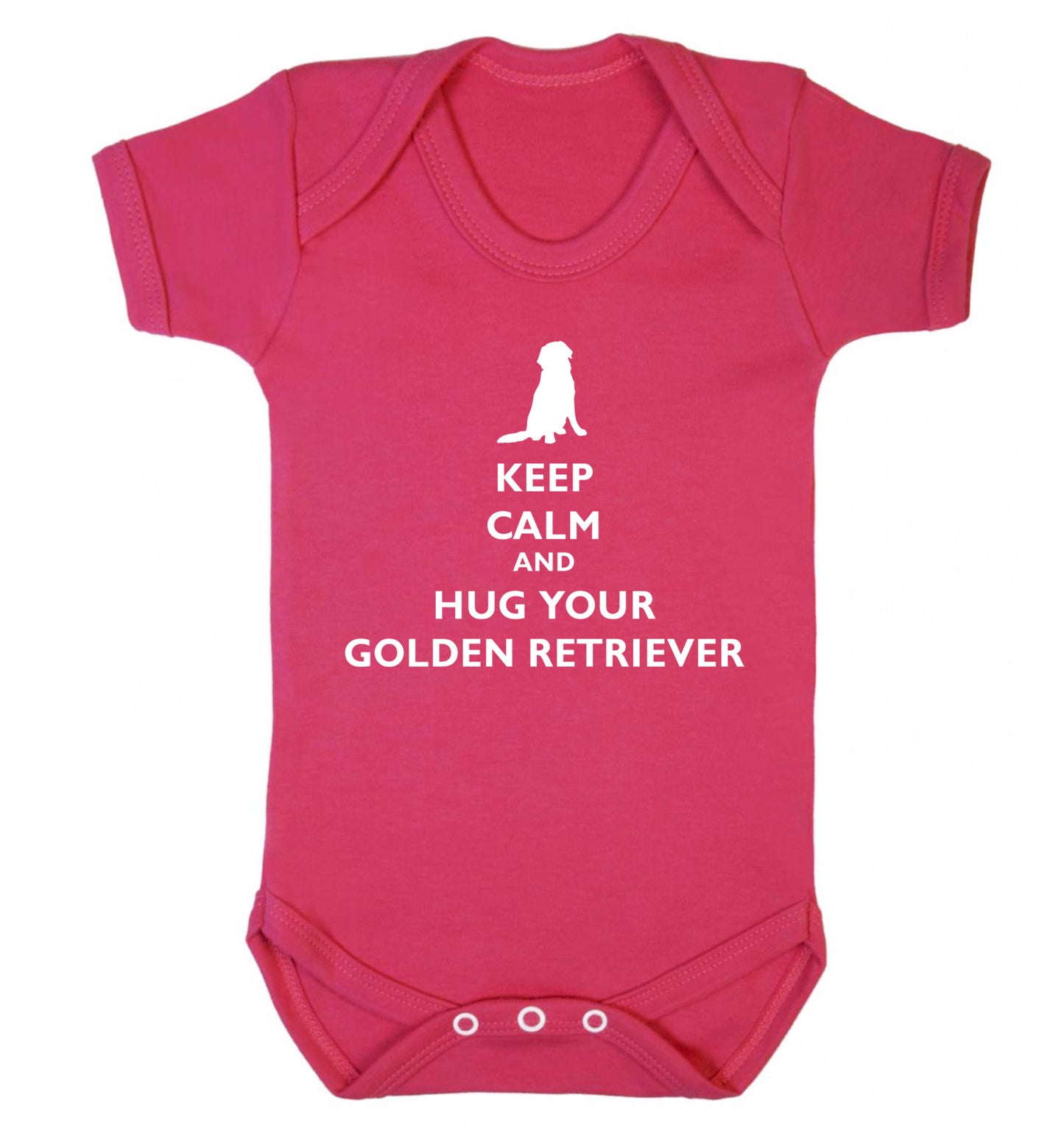 Keep calm and hug your golden retriever Baby Vest dark pink 18-24 months