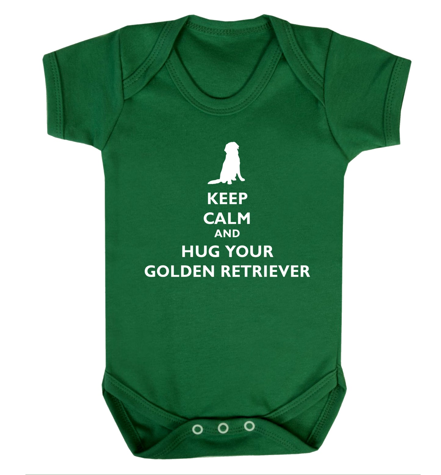 Keep calm and hug your golden retriever Baby Vest green 18-24 months