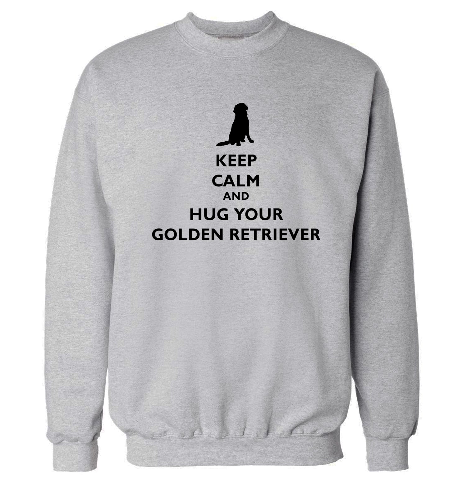 Keep calm and hug your golden retriever Adult's unisex grey Sweater 2XL
