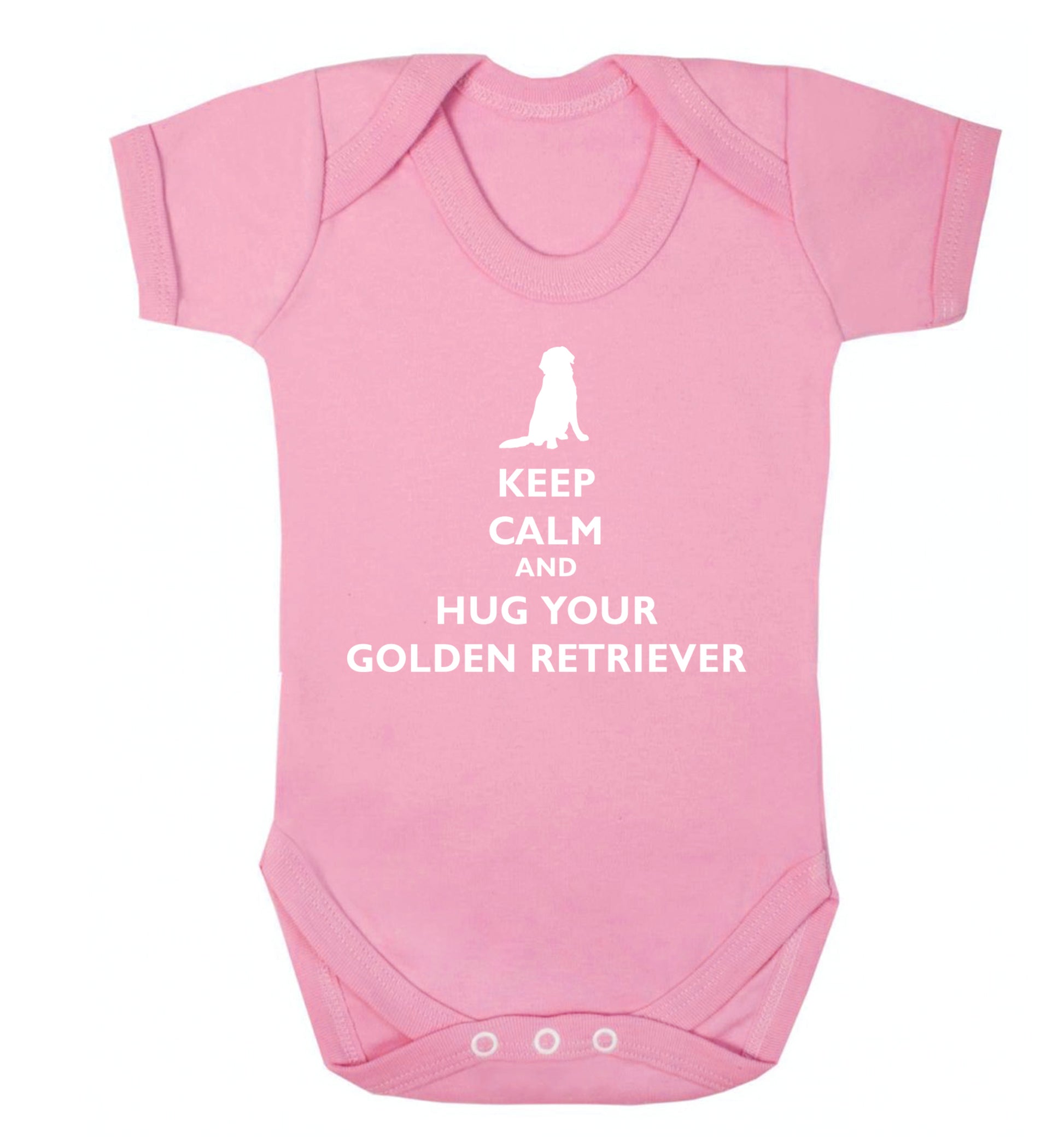 Keep calm and hug your golden retriever Baby Vest pale pink 18-24 months