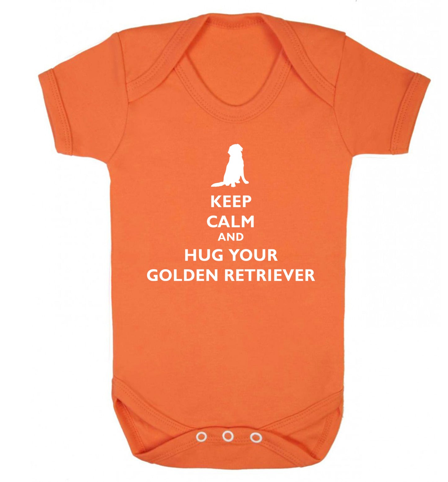 Keep calm and hug your golden retriever Baby Vest orange 18-24 months